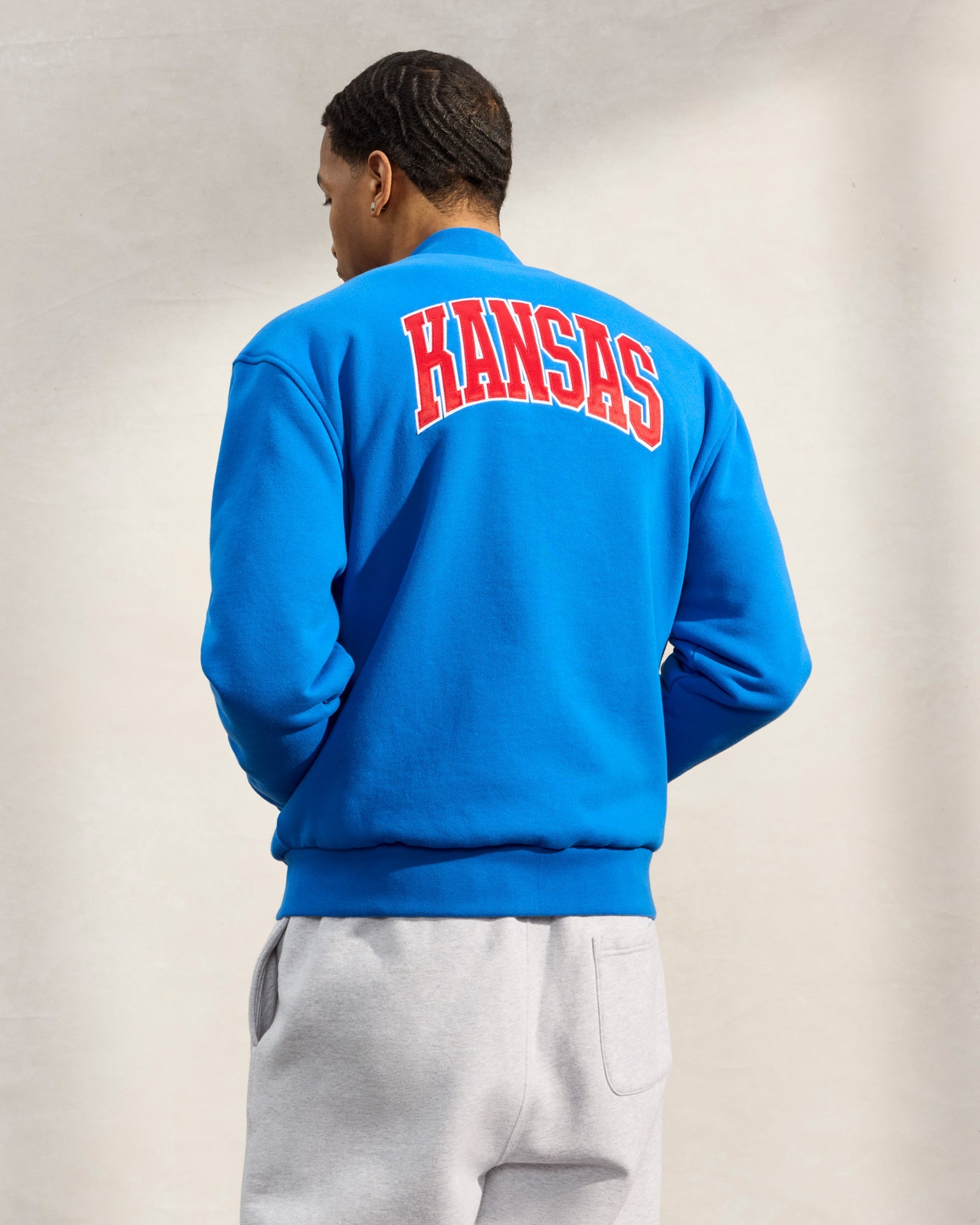 Kansas Jayhawks Fleece Varsity Jacket - Blue