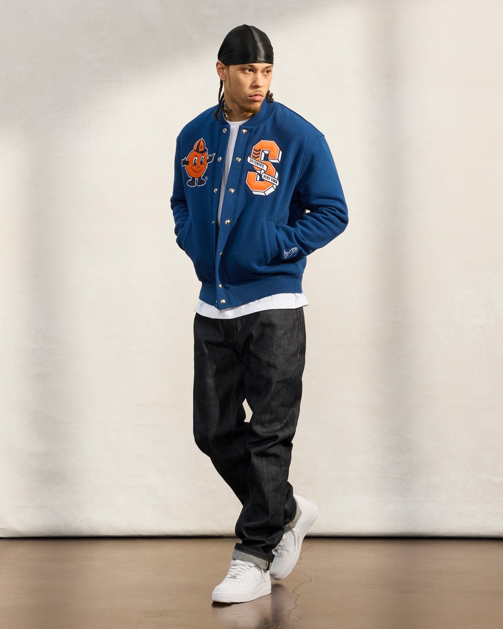 Syracuse Orange Fleece Varsity Jacket - Navy