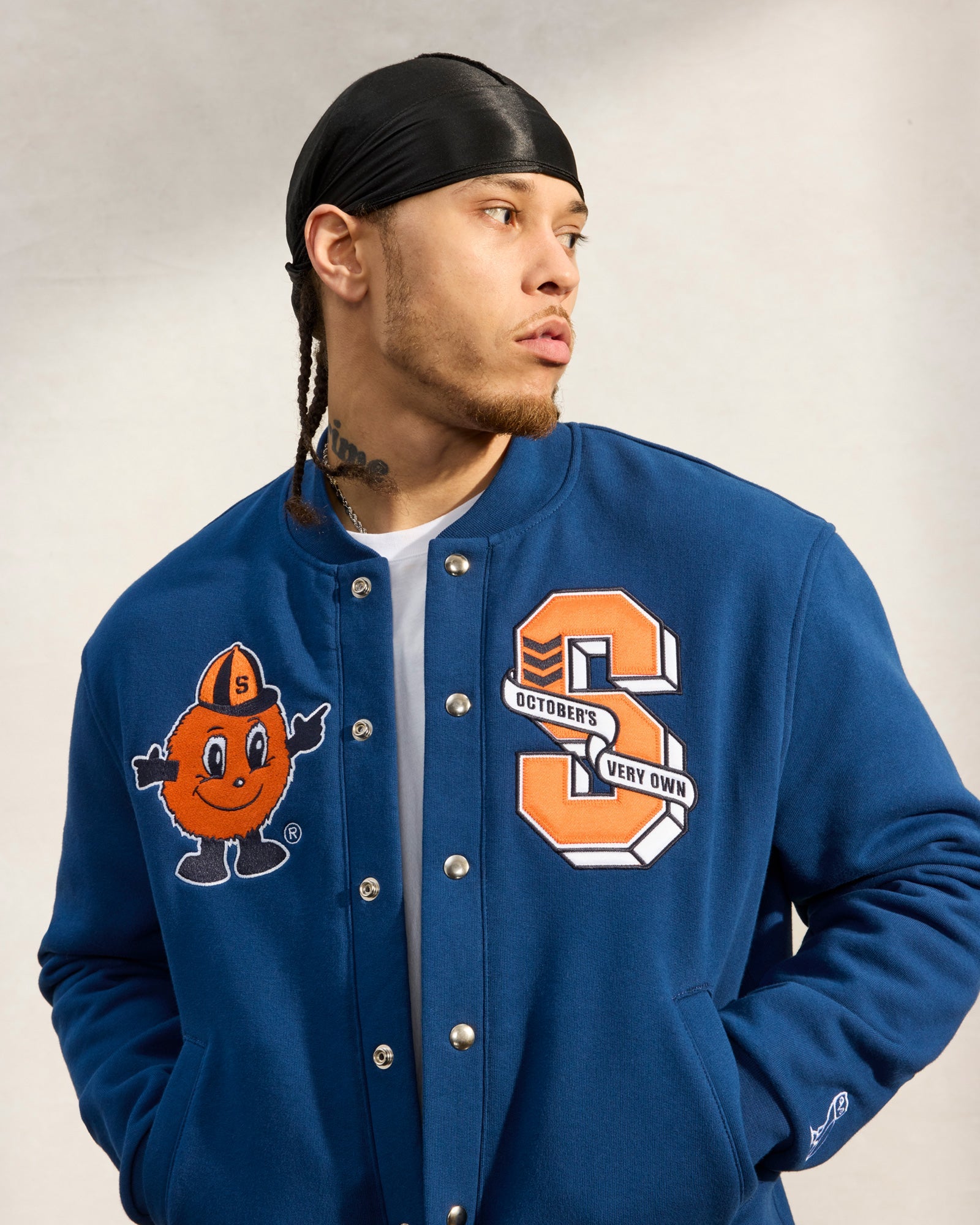 Syracuse Orange Fleece Varsity Jacket - Navy