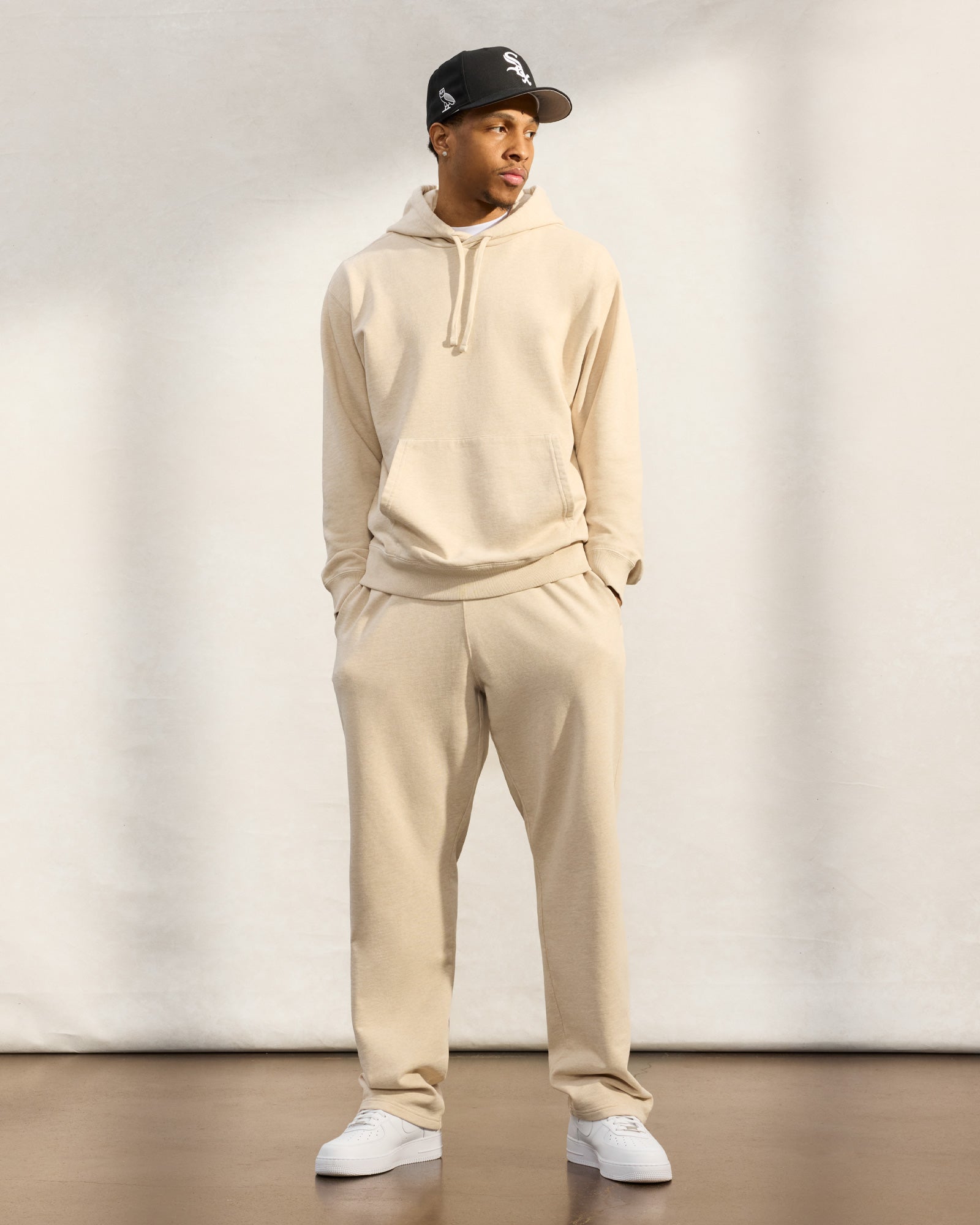 French Terry Open Hem Sweatpant - Oatmeal