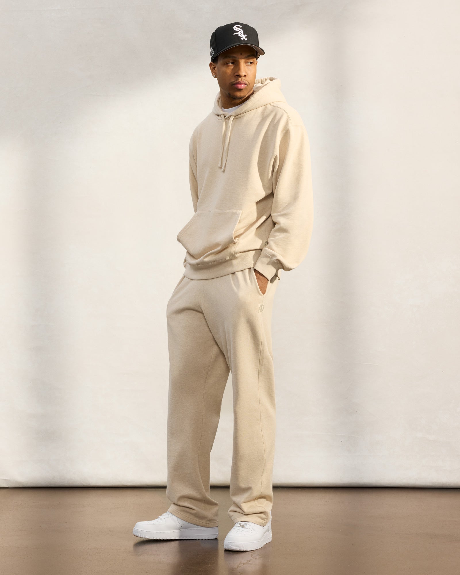 French Terry Open Hem Sweatpant - Oatmeal