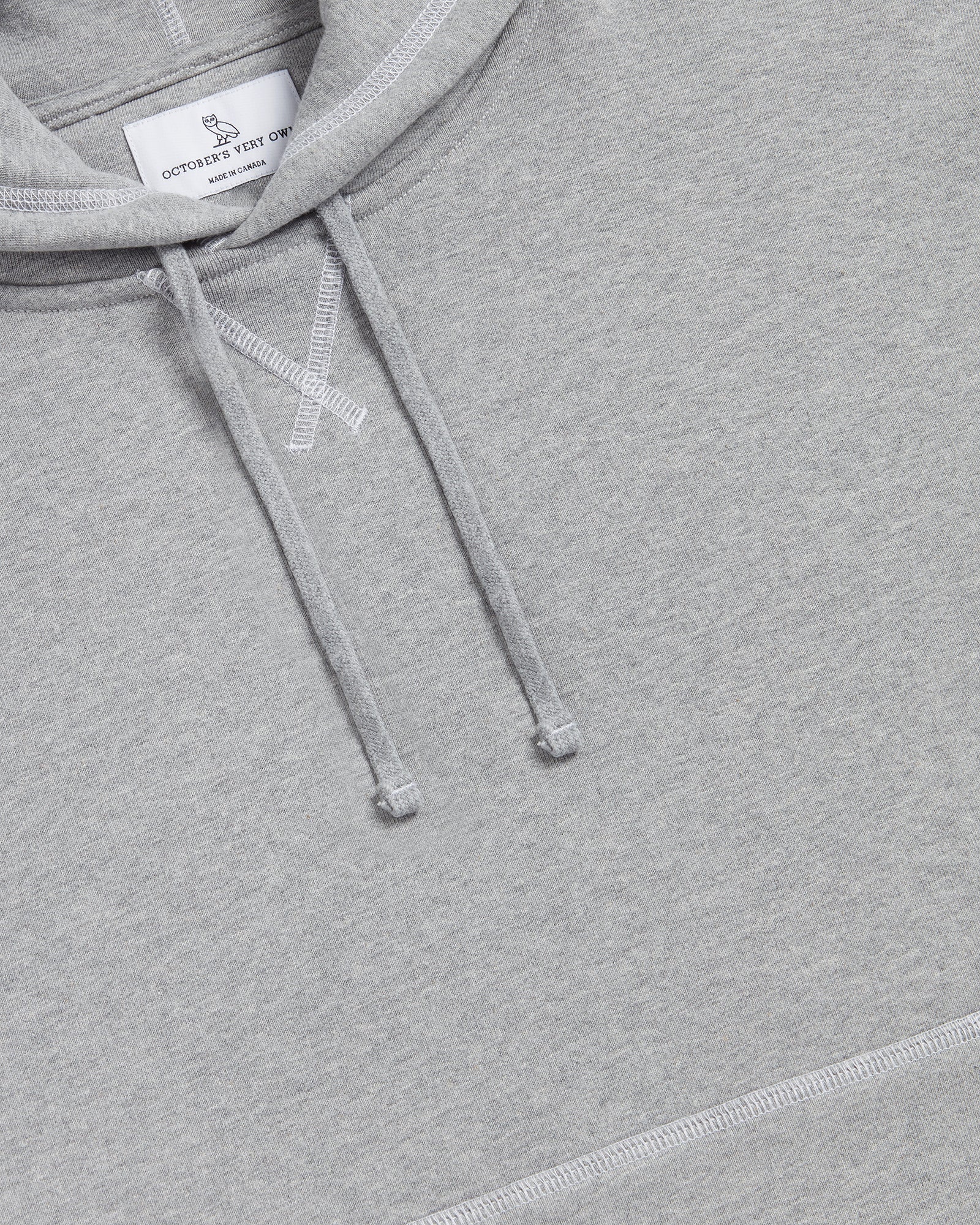 Contrast Stitch Hoodie - Heather Grey