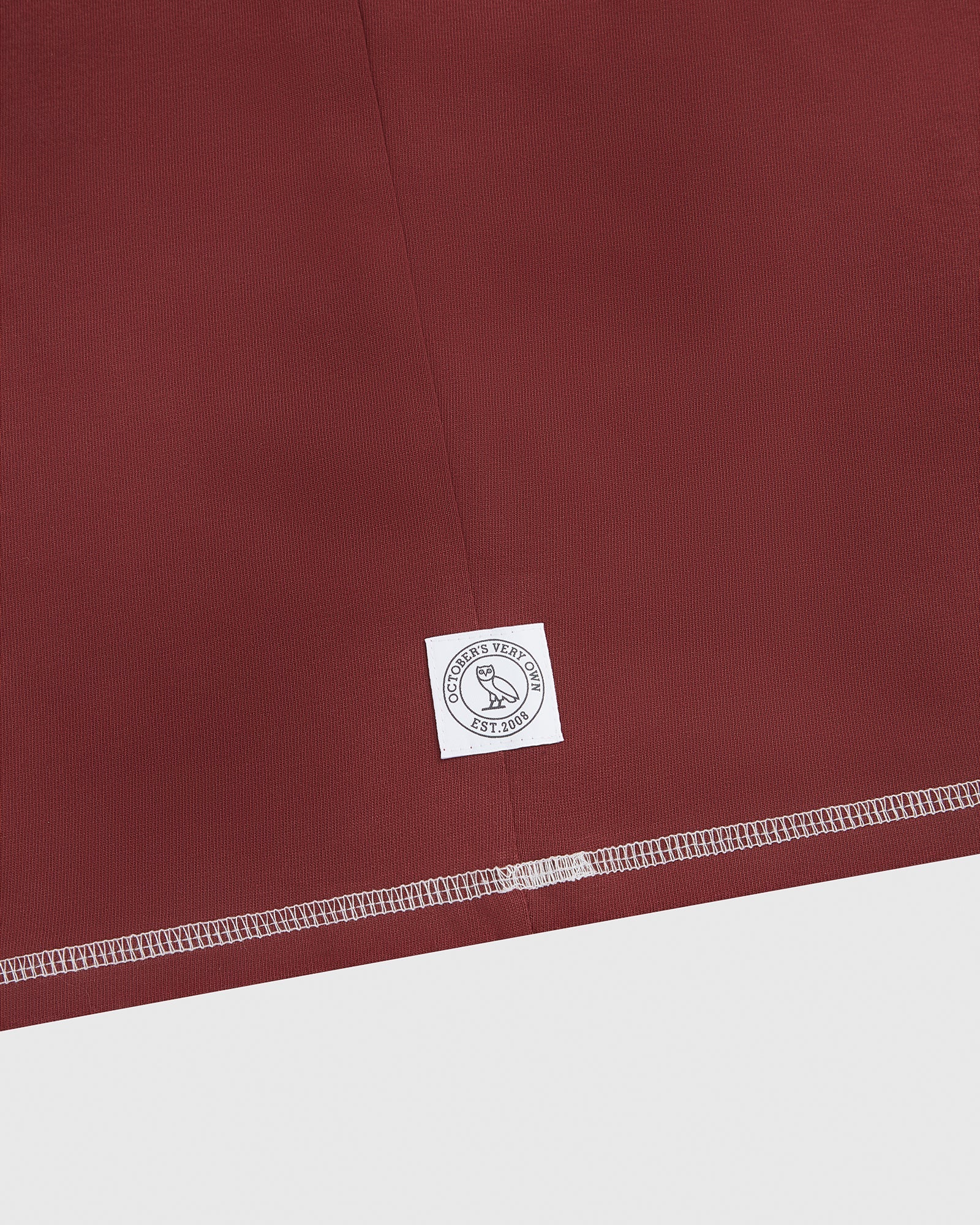 Contrast Stitch T-Shirt - Burgundy