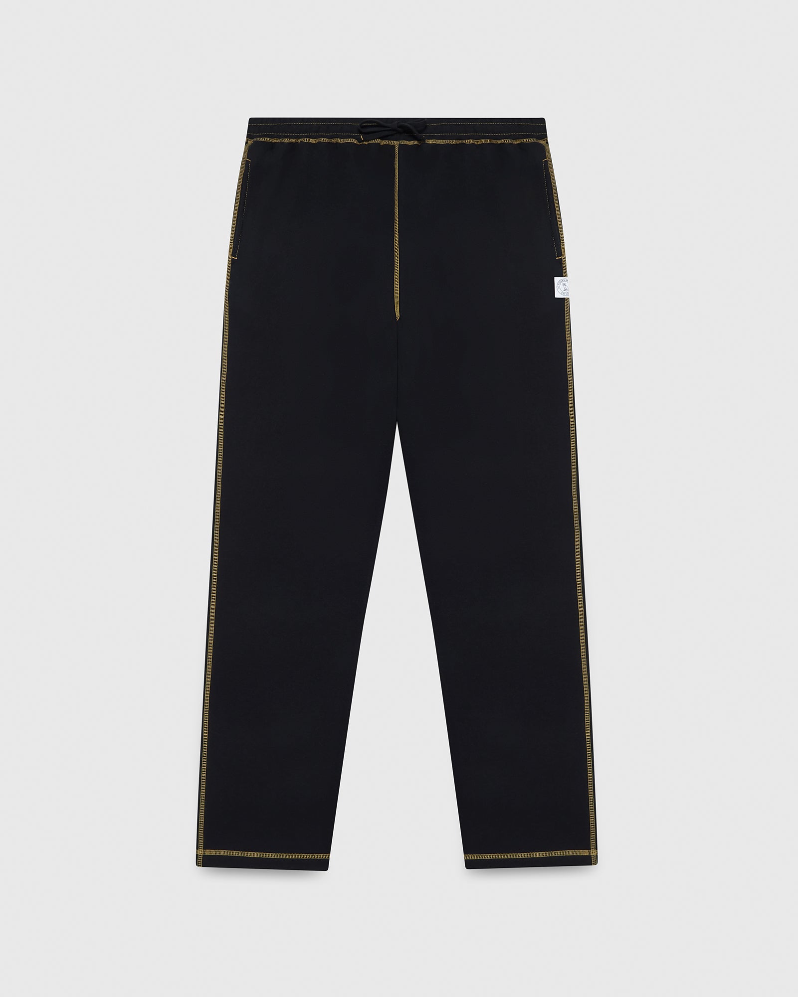 Contrast Stitch Open Hem Sweatpant - Black