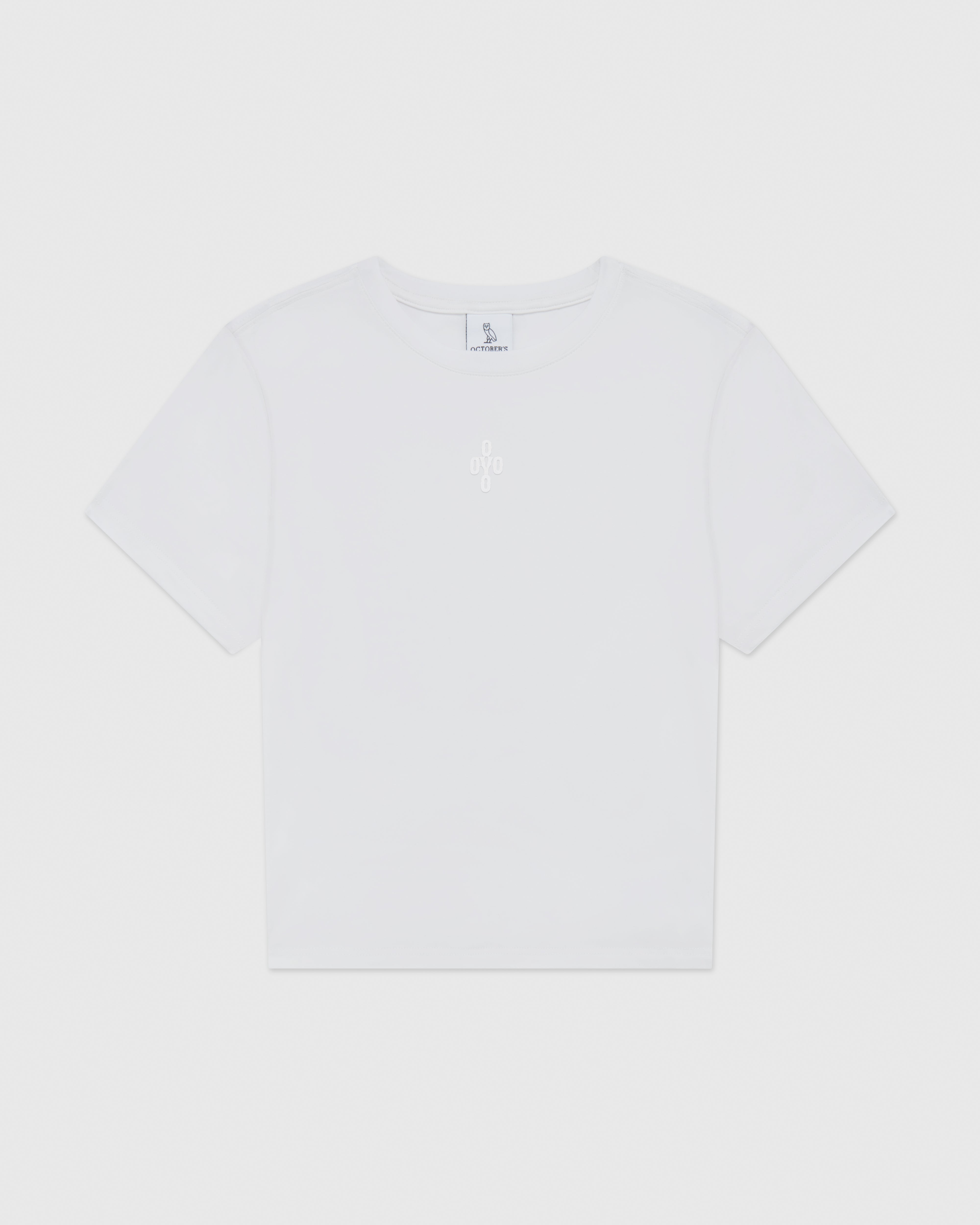 Cropped Pom Pom T-Shirt - White