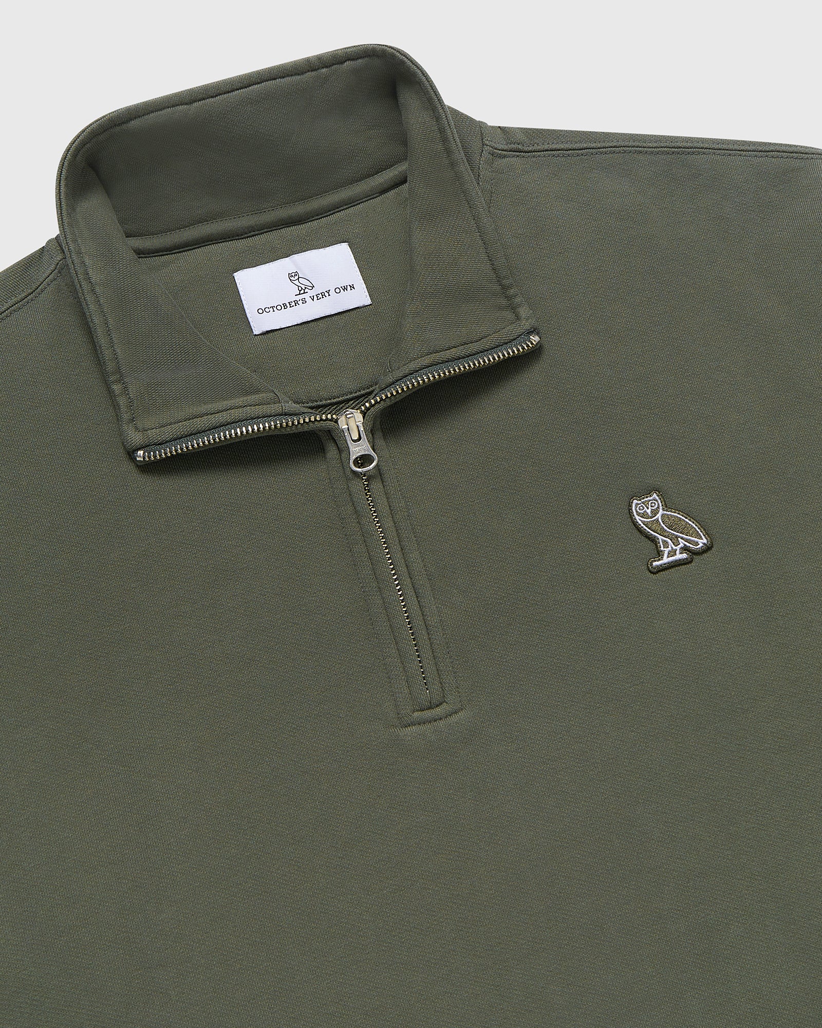 Classic Quarter Zip Mockneck Sweatshirt - Sage