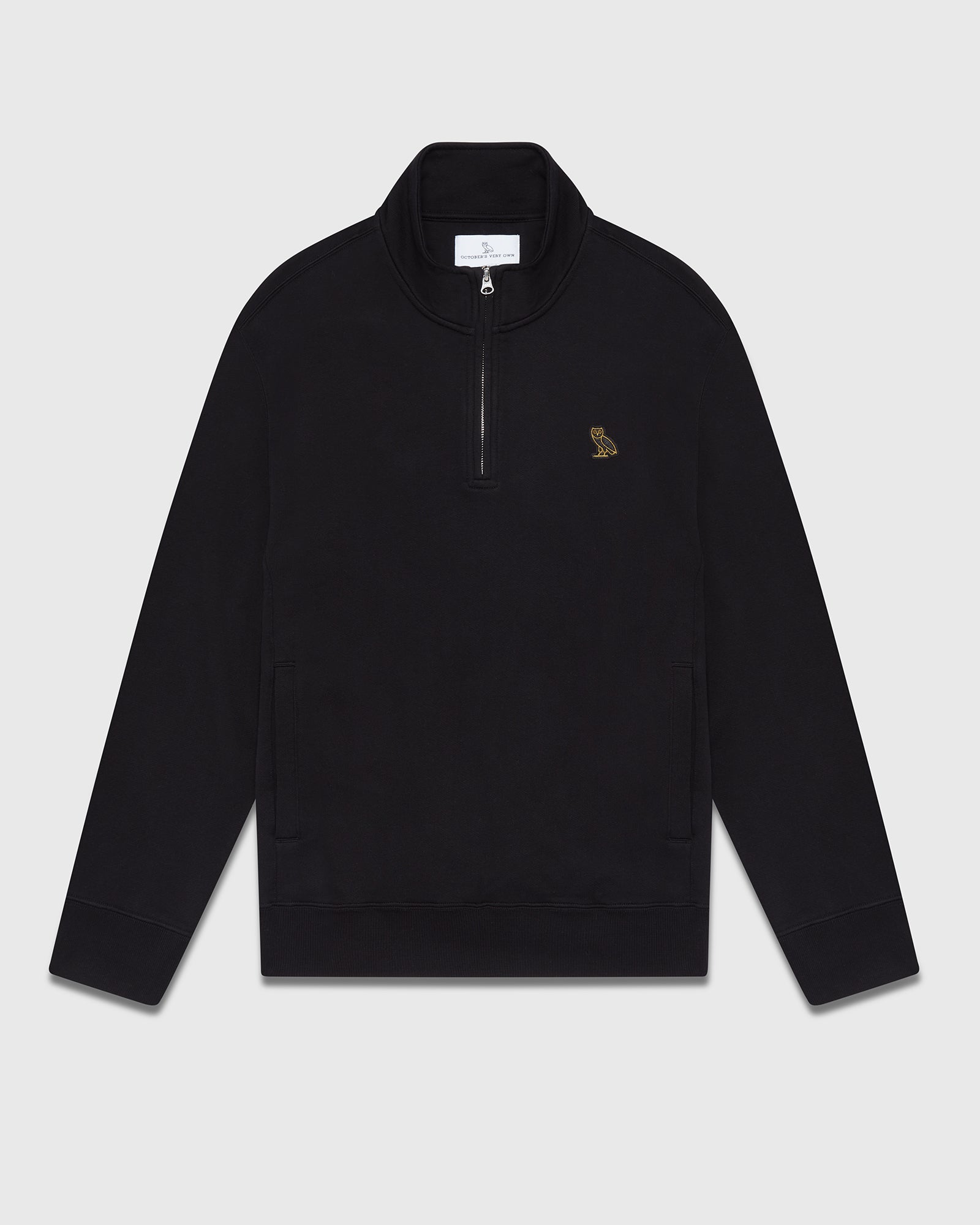 Classic Quarter Zip Mockneck Sweatshirt - Black