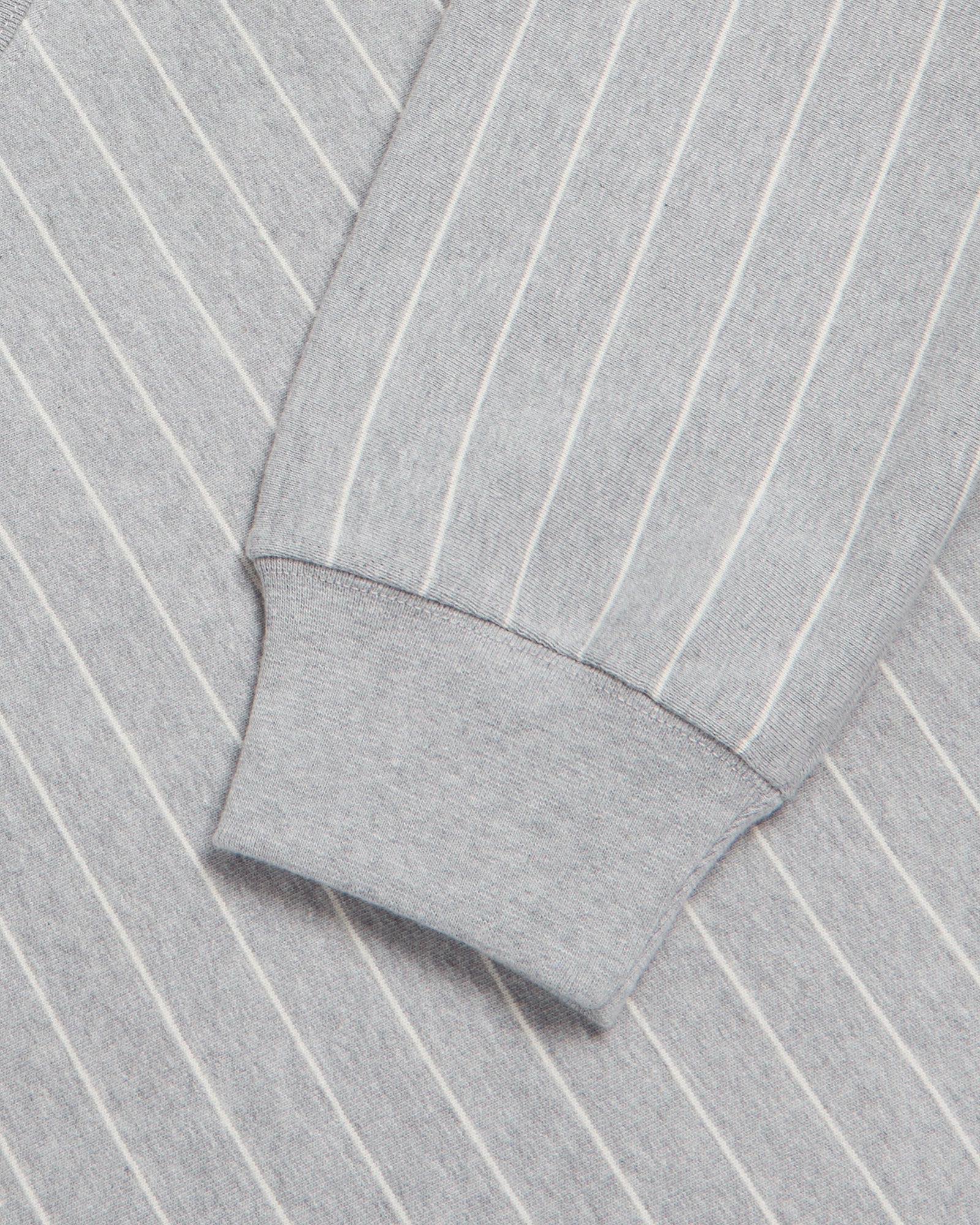 Pinstripe Crewneck - Heather Grey / Cream