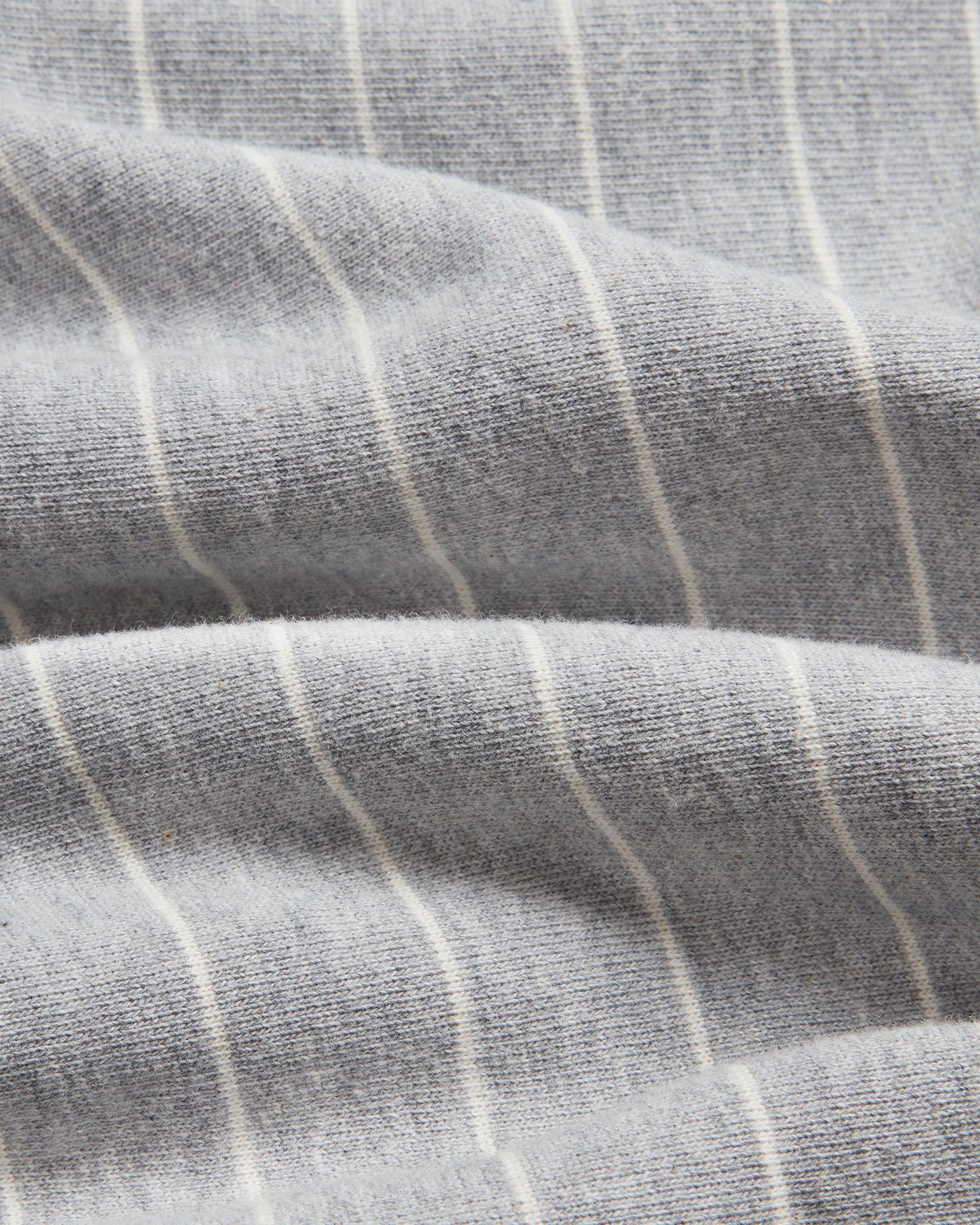 Pinstripe Crewneck - Heather Grey / Cream