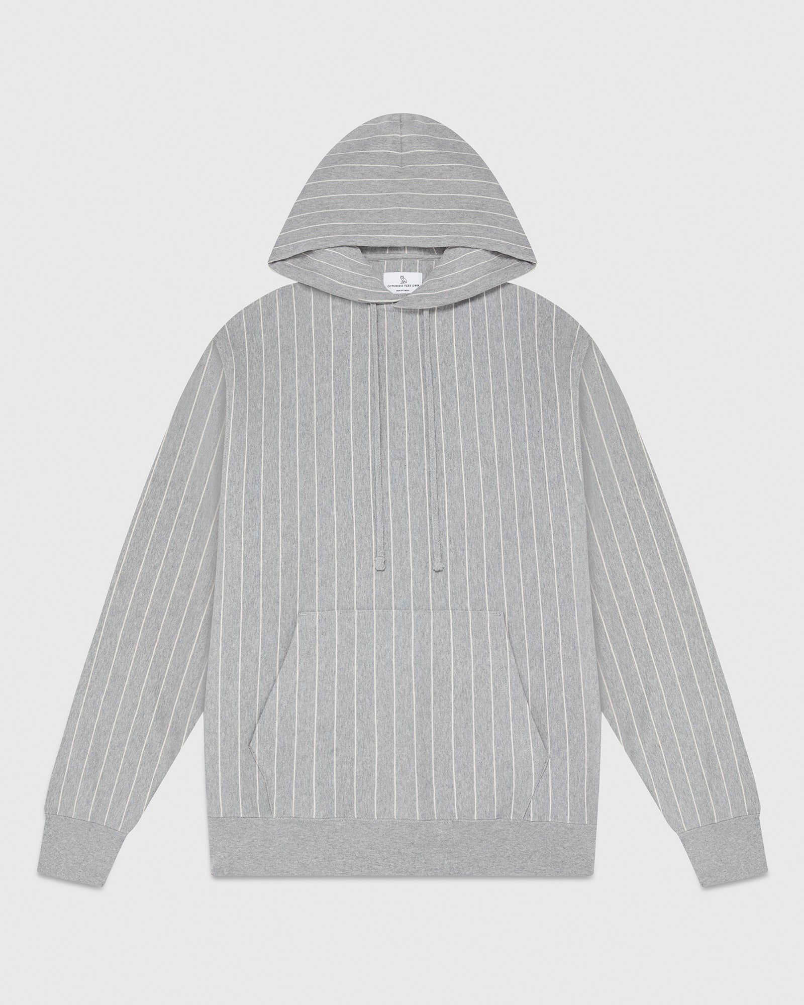 Pinstripe Hoodie - Heather Grey / Cream