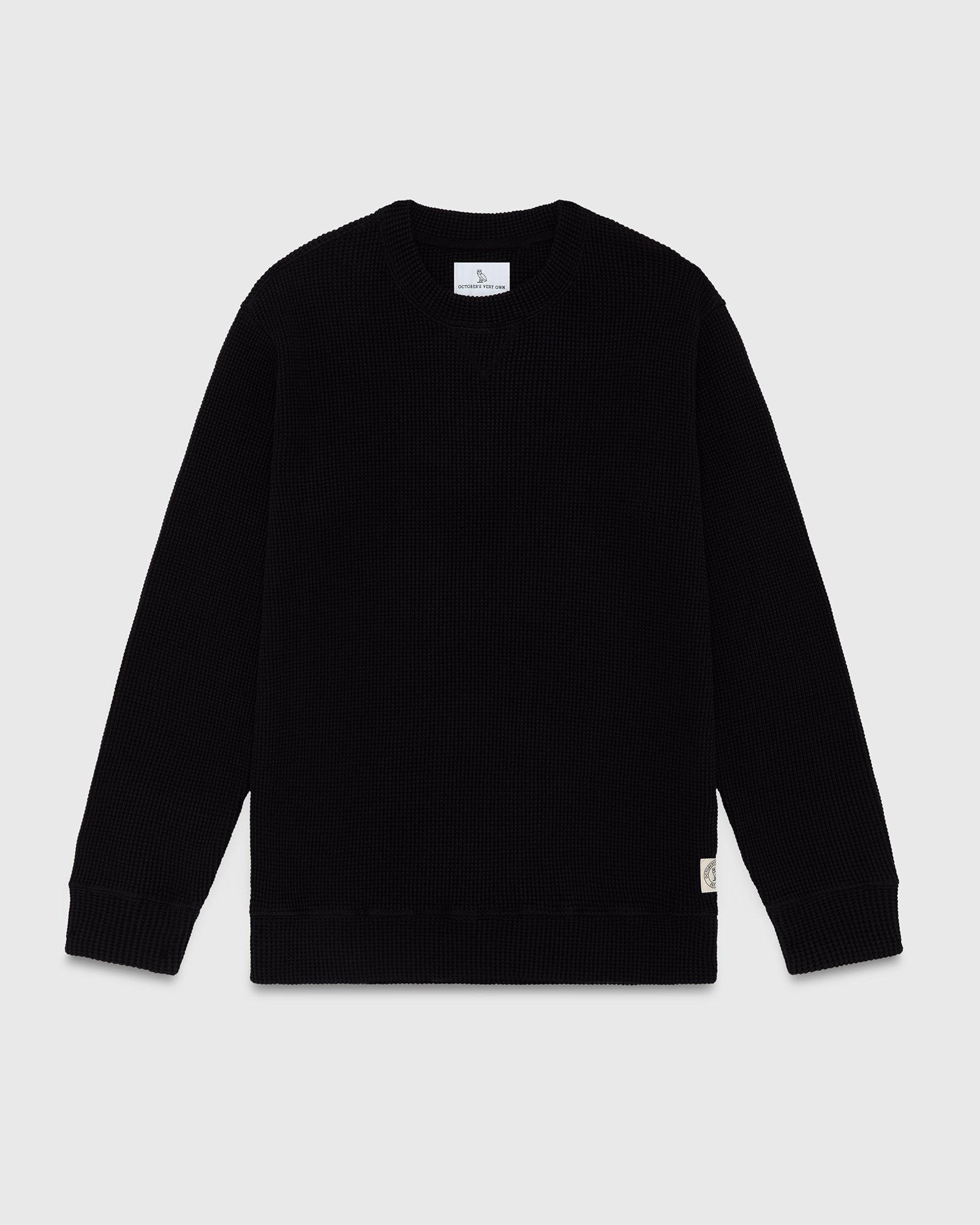 Waffle Longsleeve T-Shirt - Black