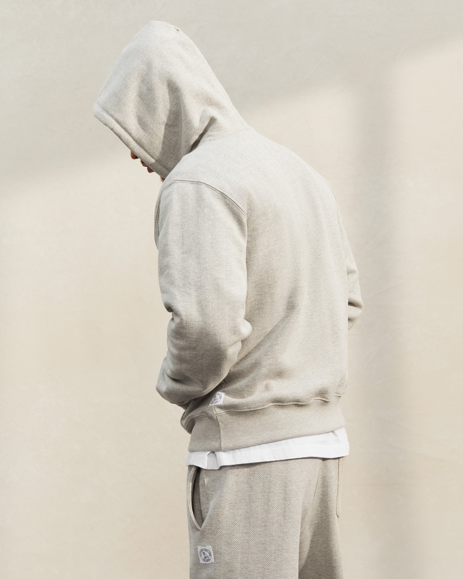 Herringbone Hoodie - Heather Grey