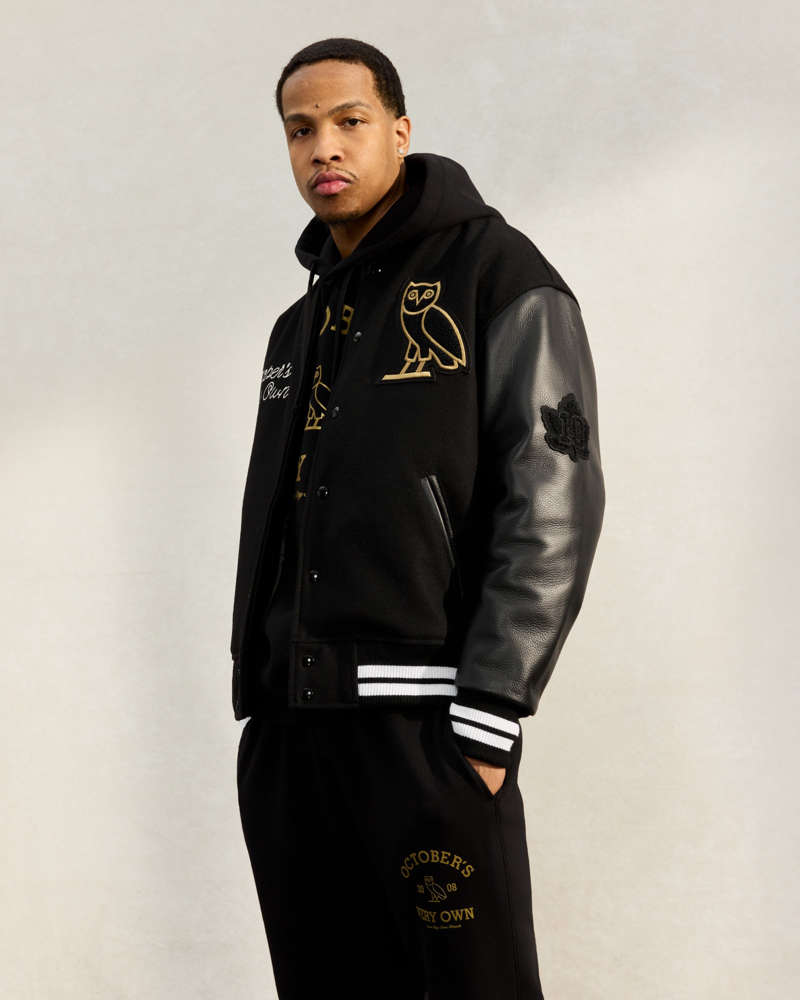 Collegiate Varsity Jacket - Black