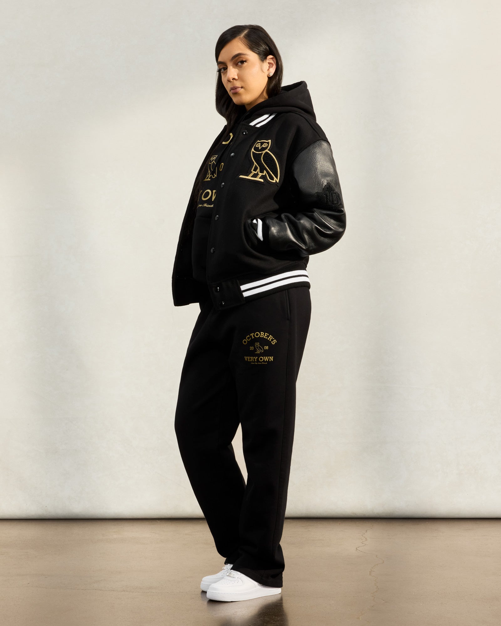 Collegiate Varsity Jacket - Black