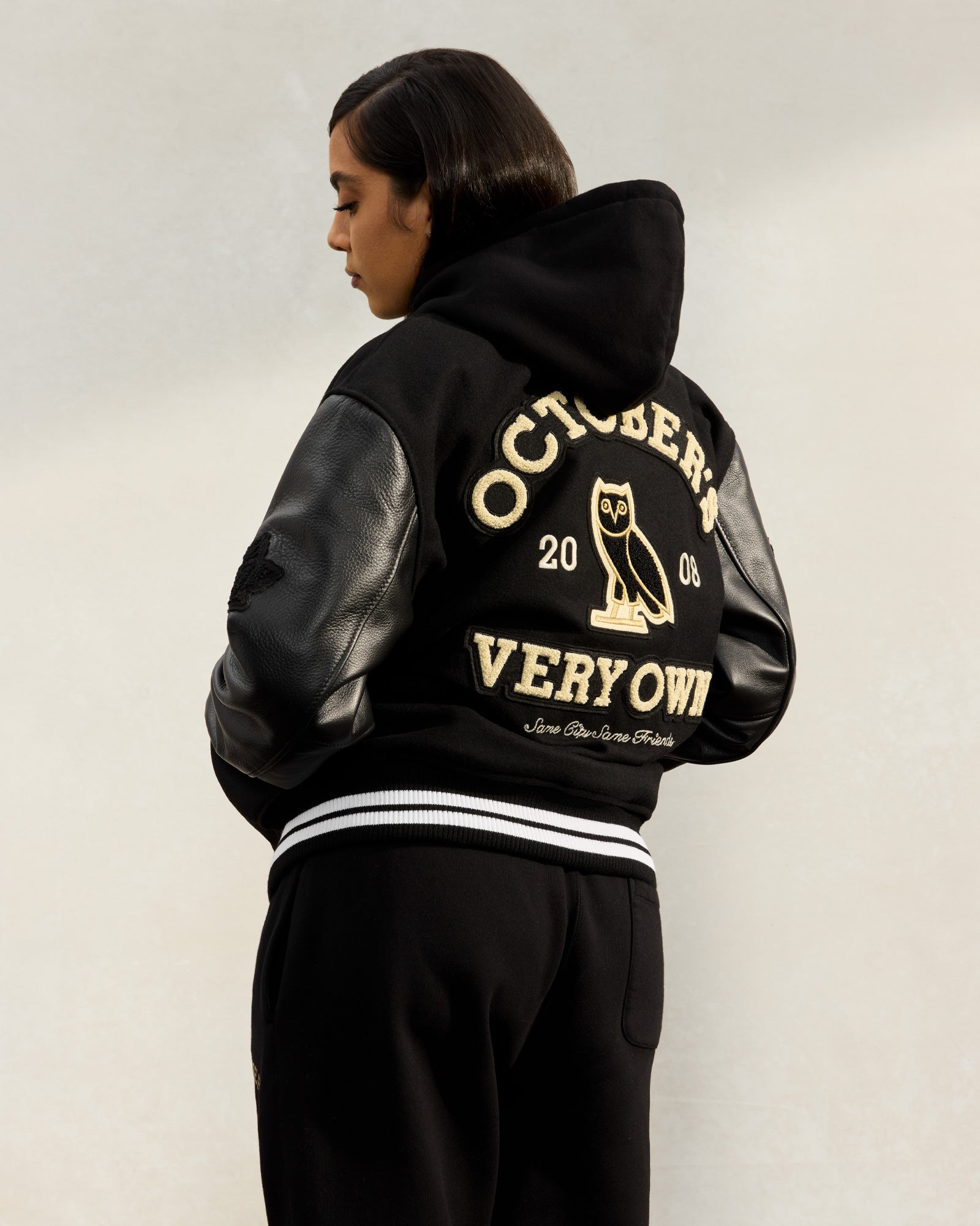 Collegiate Varsity Jacket - Black