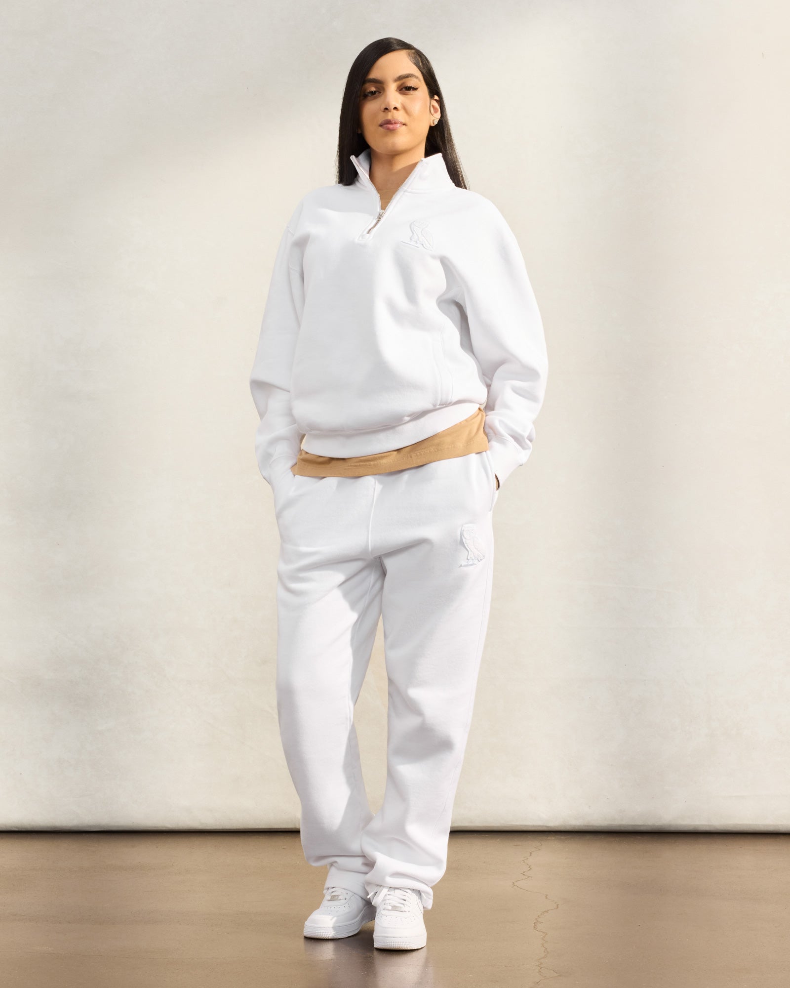 Mini OG Open Hem Sweatpant - White