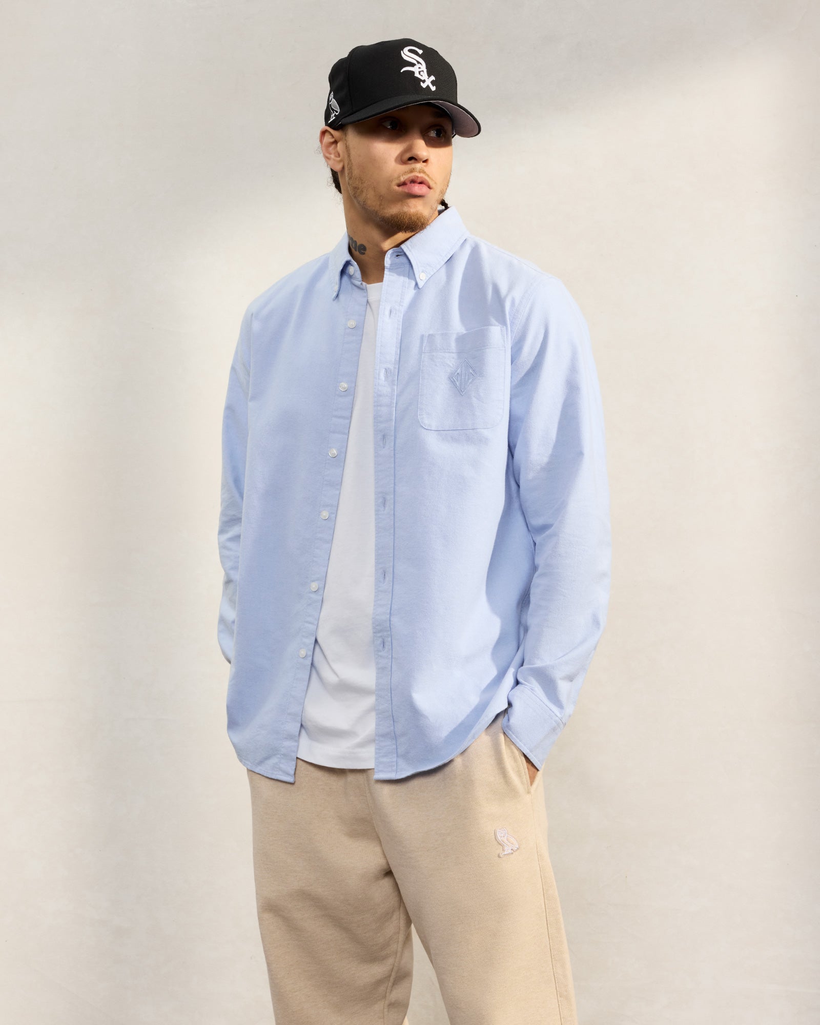 Monogram Oxford Shirt - Light Blue