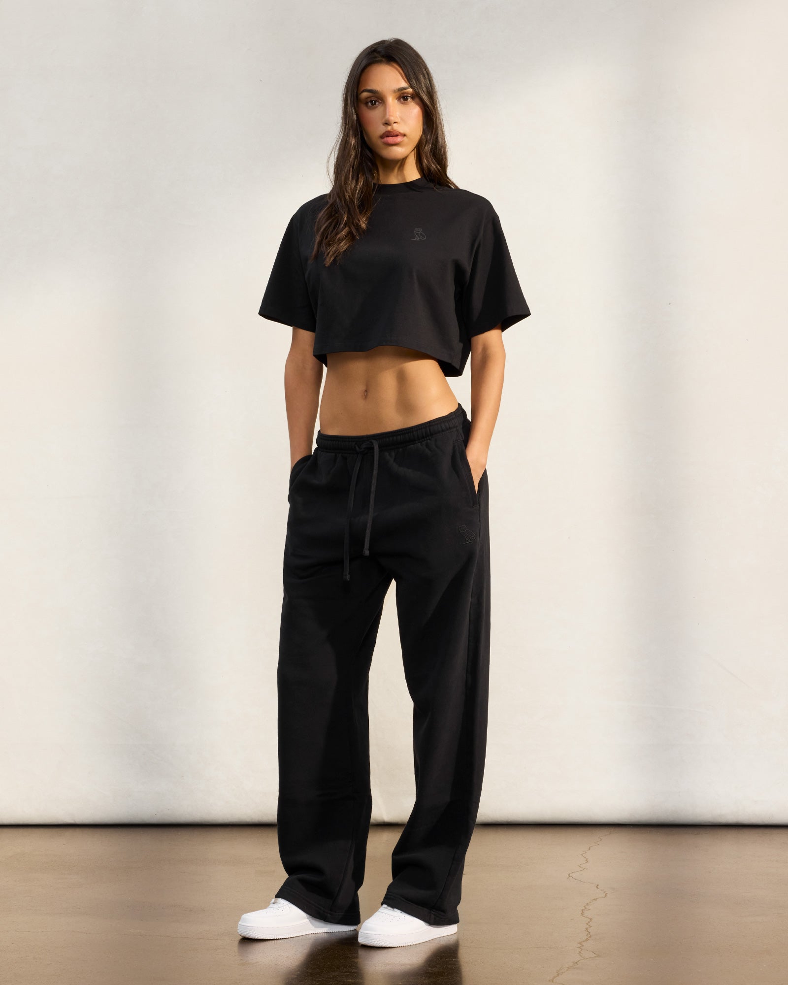 Open Hem Sweatpant - Black