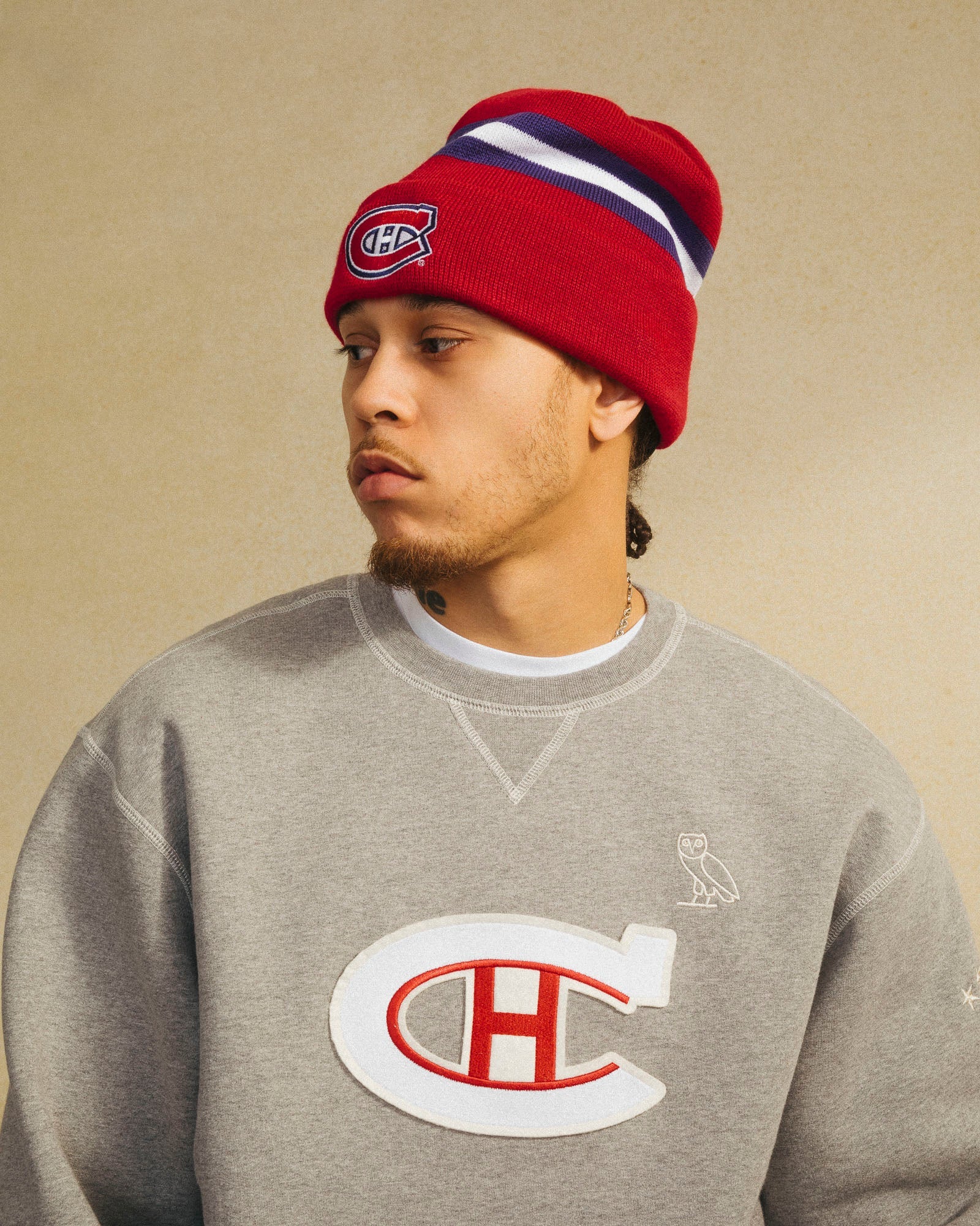 Montreal Canadiens Crewneck - Heather Grey