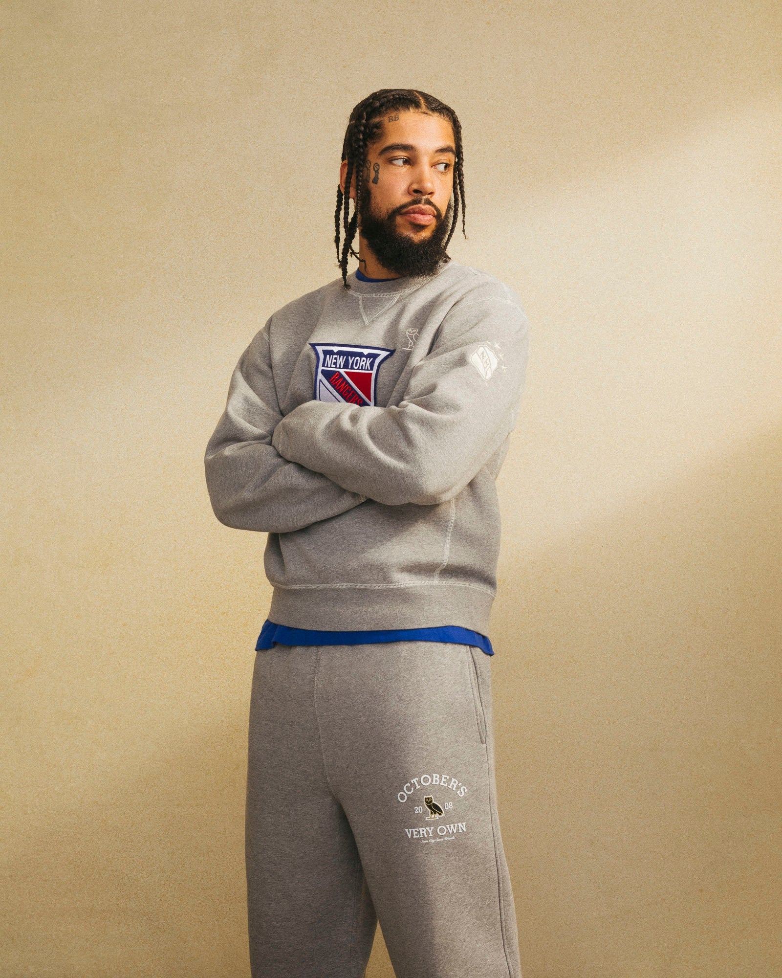 New York Rangers Crewneck - Heather Grey