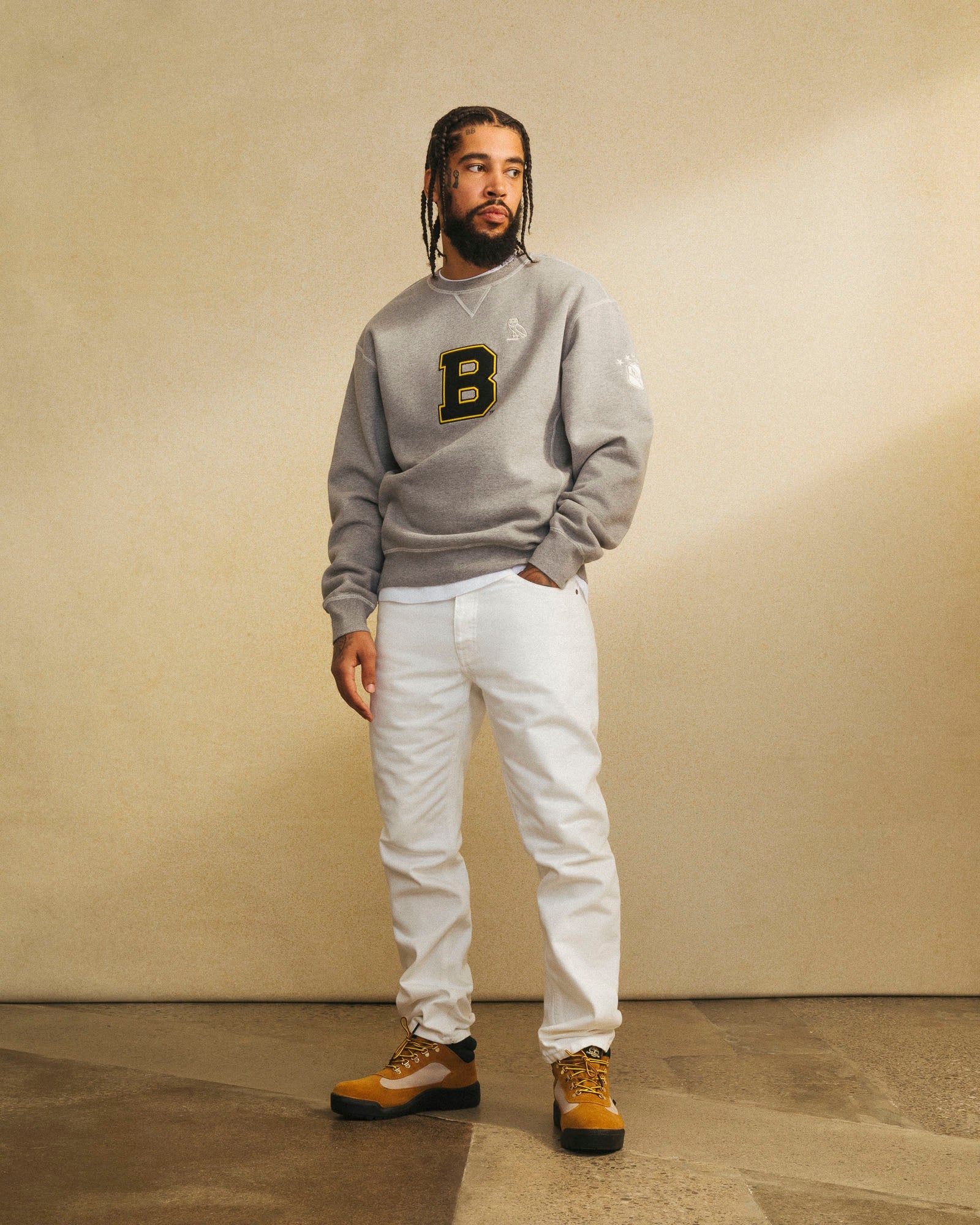 Boston Bruins Crewneck - Heather Grey