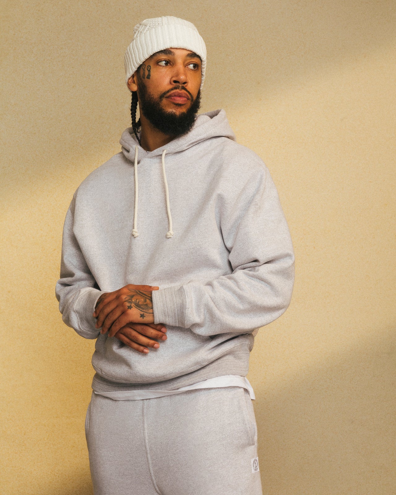 Speckle Fleece Hoodie - Grey