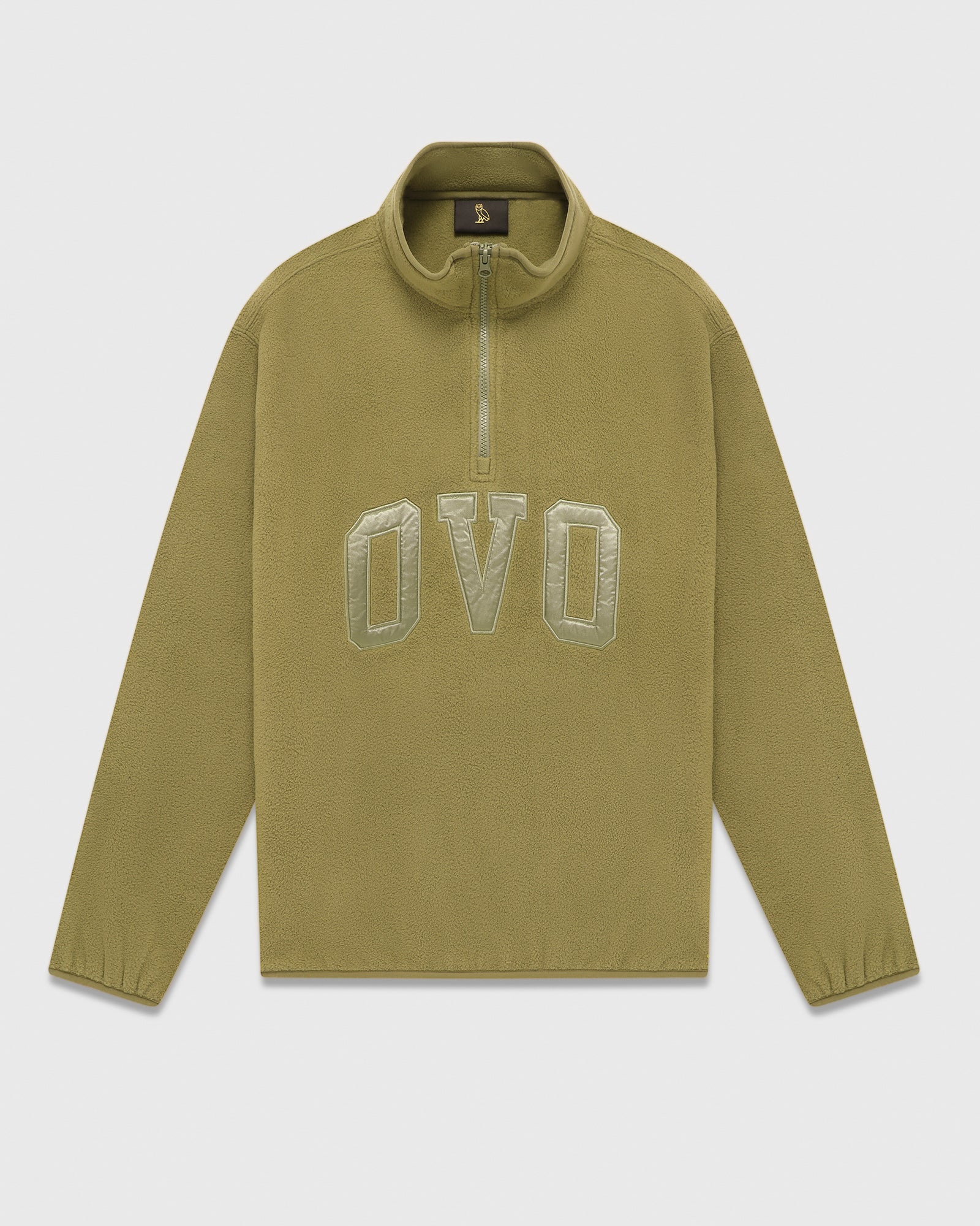 Arch Logo Quarter Zip Mockneck Sweatshirt - Olive