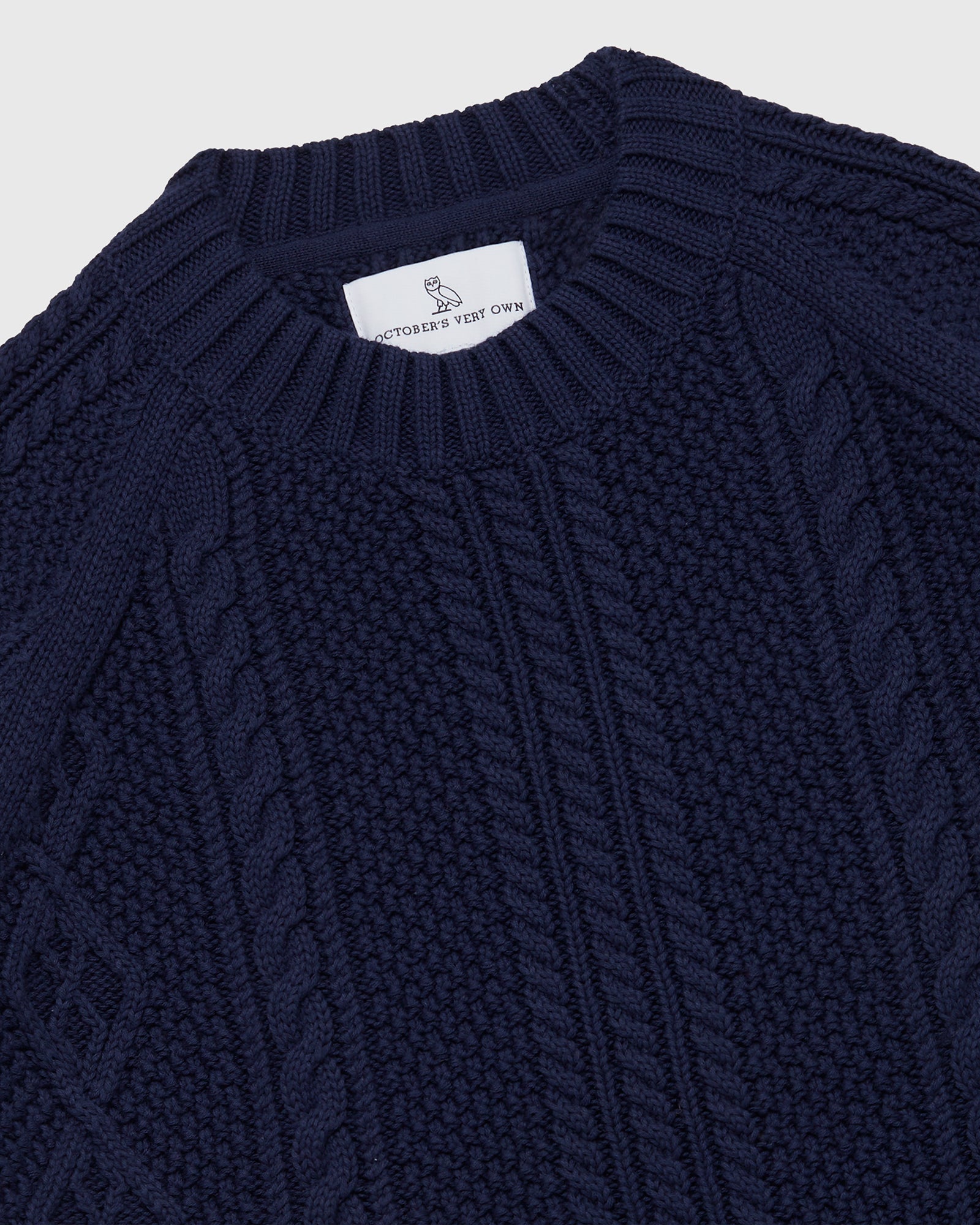 Cable Knit Sweater - Navy