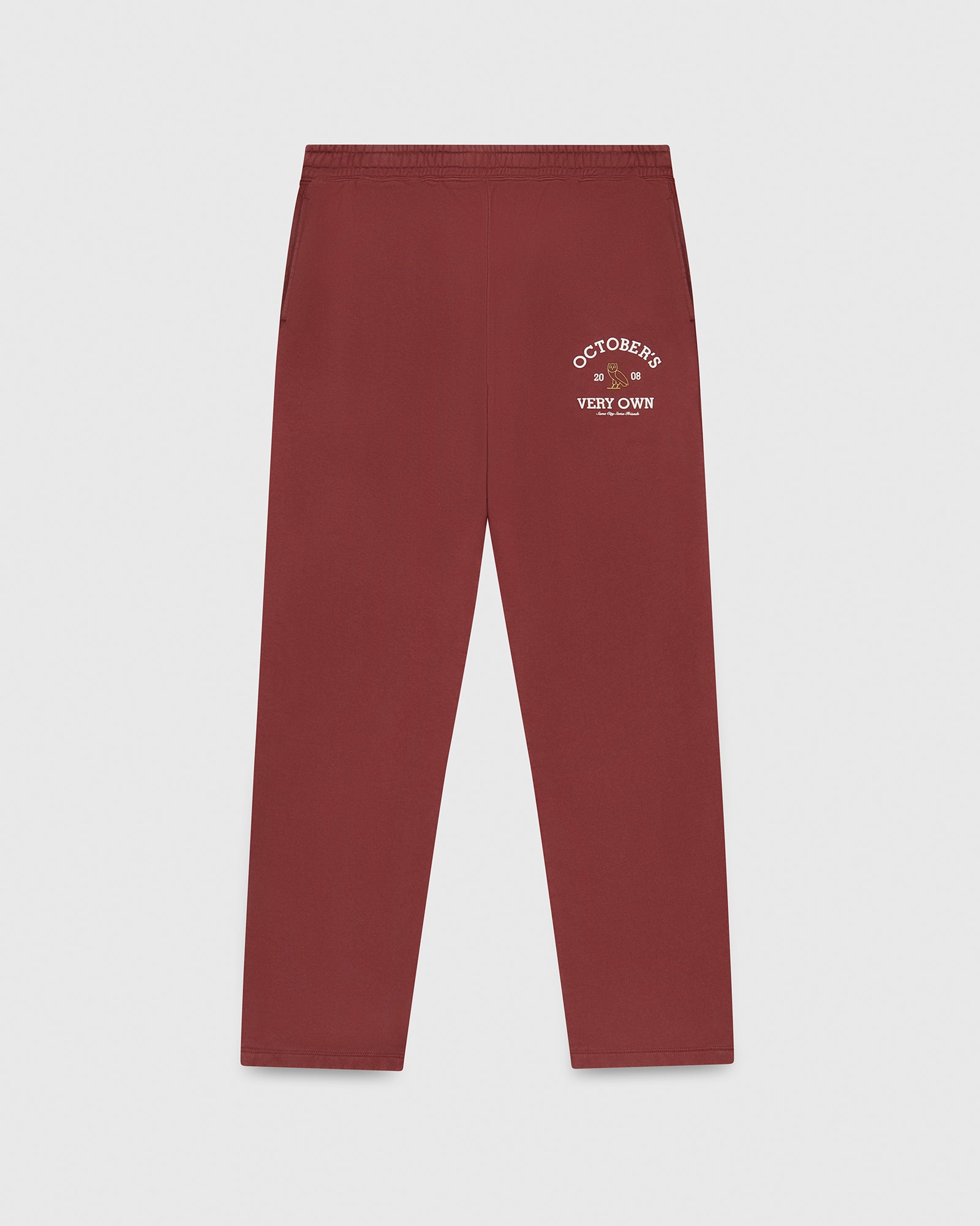 Collegiate Open Hem Sweatpant - Burgundy