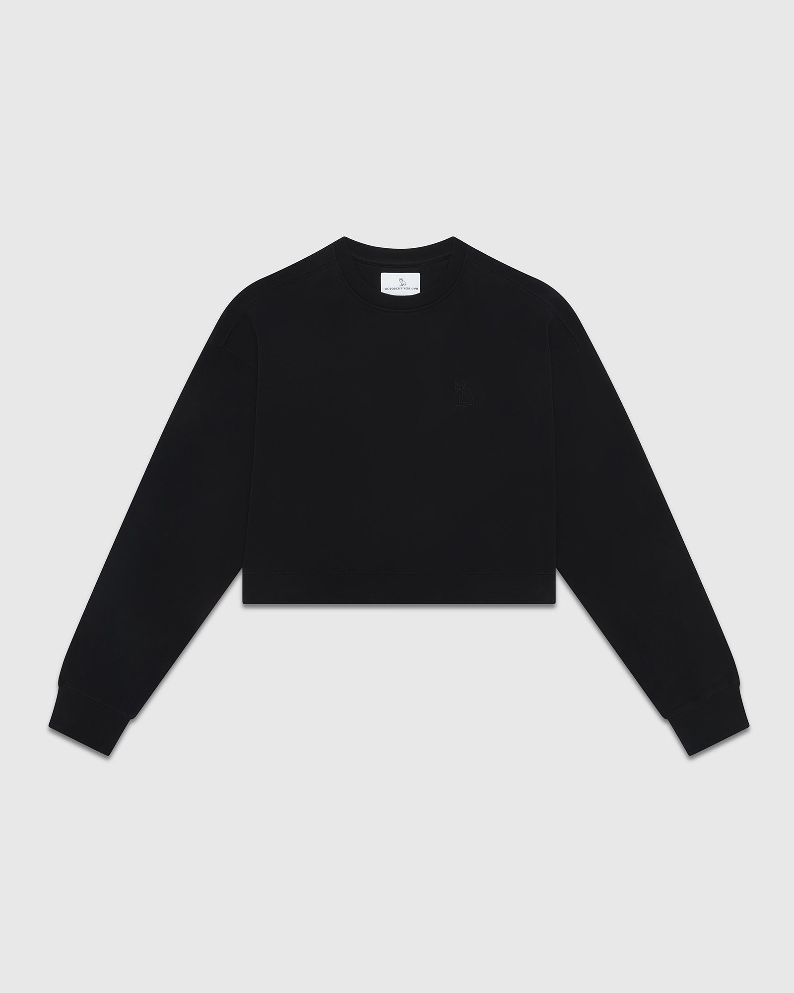 Cropped Crewneck Sweatshirt - Black - October's Very Own