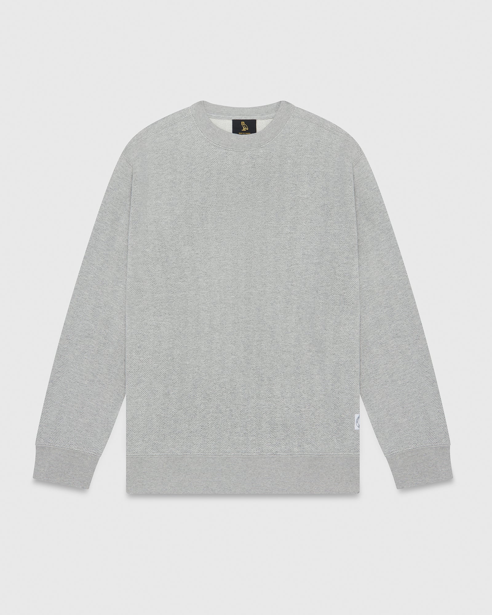 Northbound - Leather Patch Crew Neck Fleece in Grey – Twig