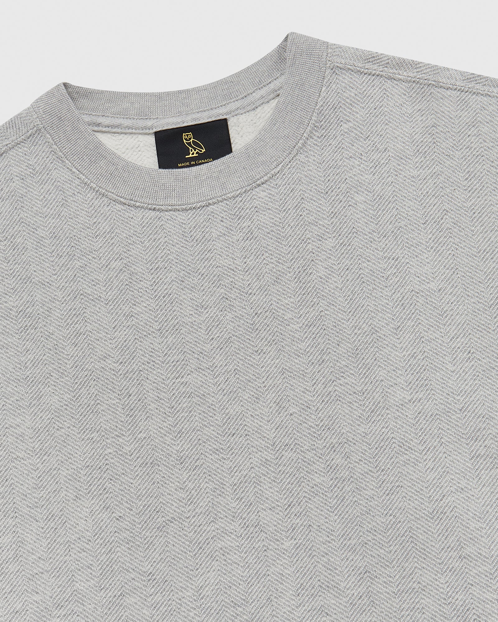 Herringbone Crewneck - Heather Grey