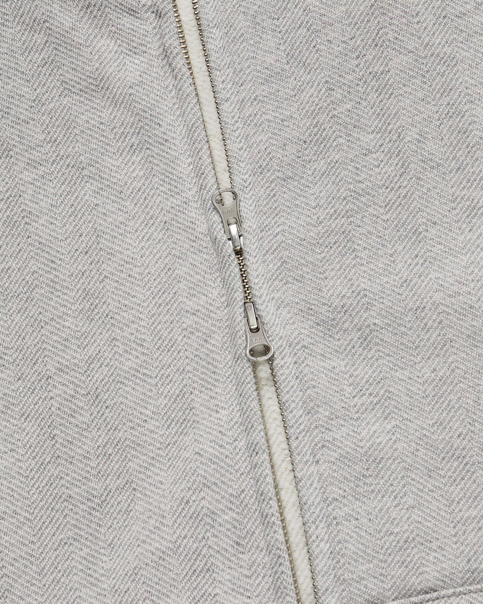 Herringbone Full-Zip Hoodie - Heather Grey