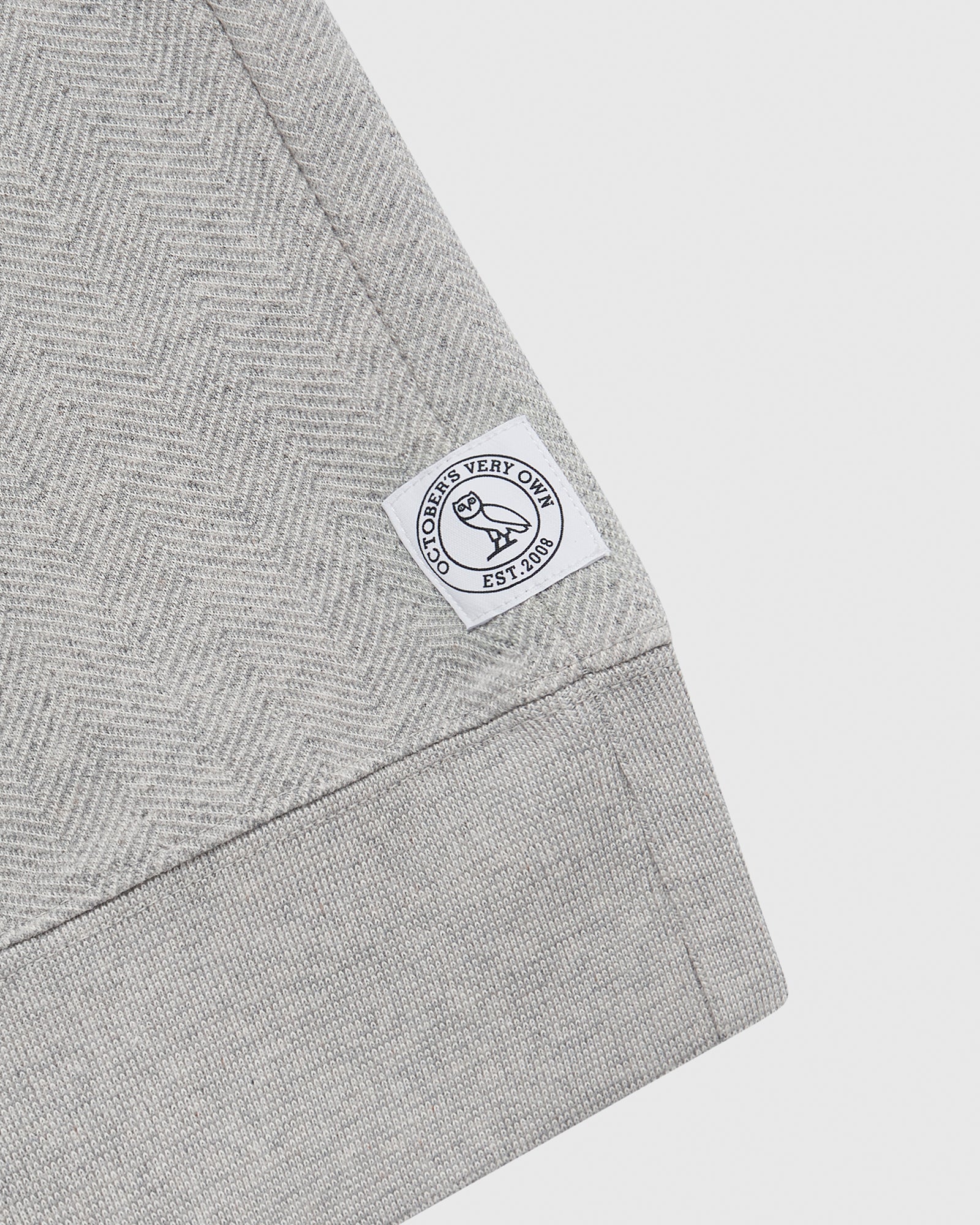 Herringbone Hoodie - Heather Grey