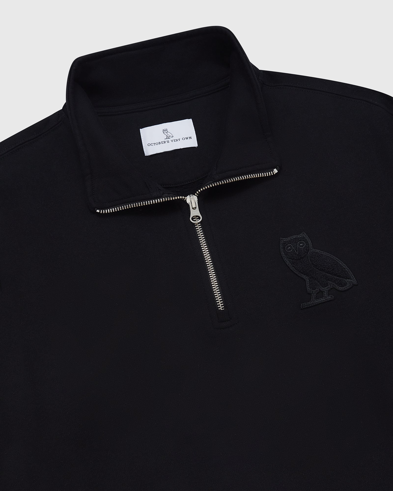 Mini OG Quarter Zip Mockneck Sweatshirt - Black