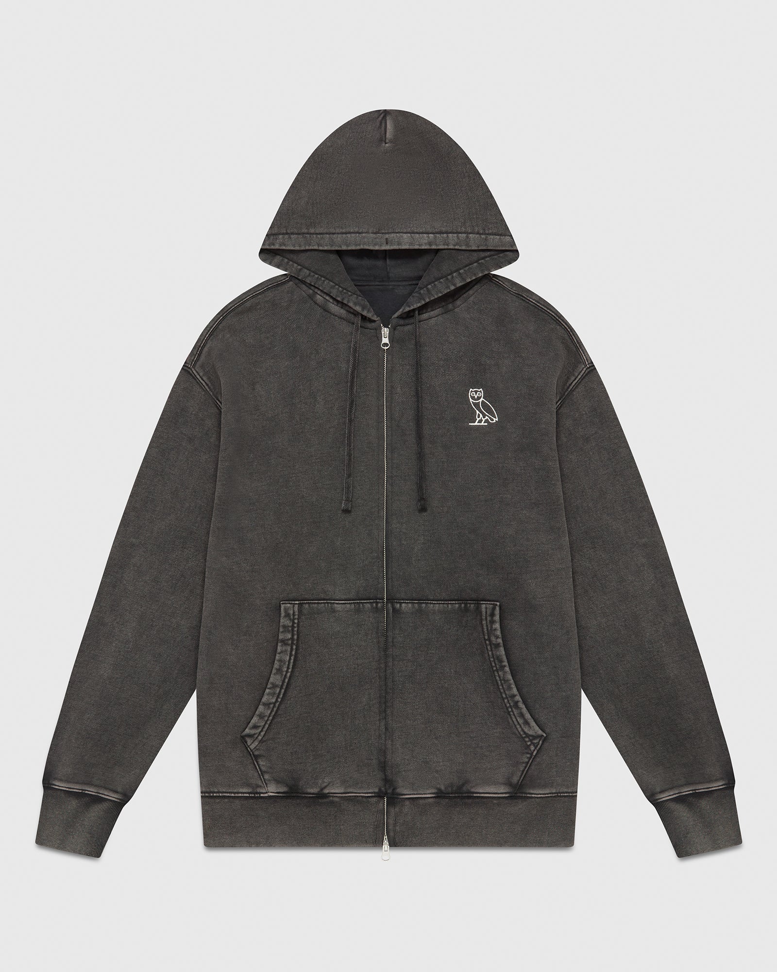 Muskoka Garment Dyed Full-Zip Hoodie - Black