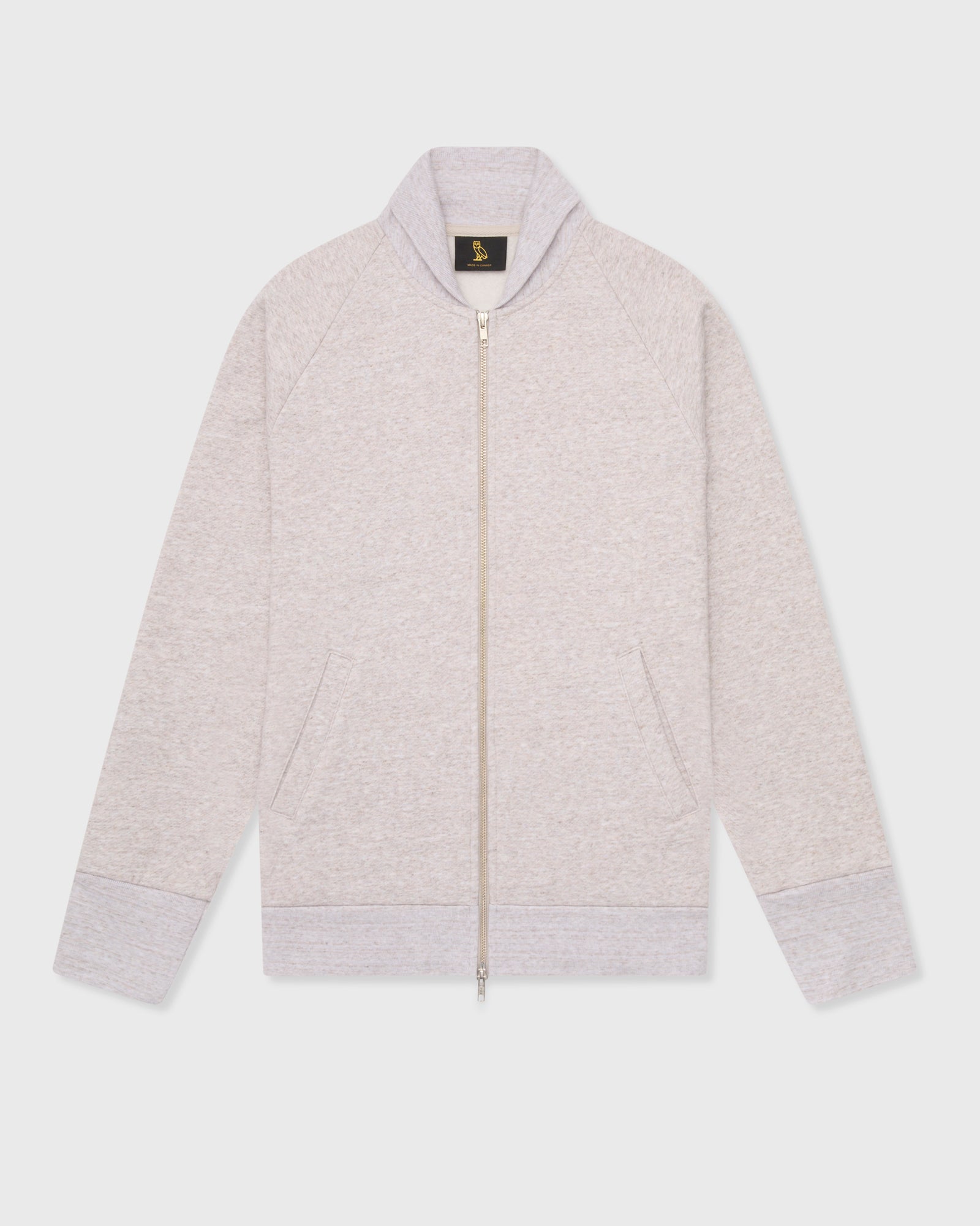 Speckle Fleece Full-Zip Cardigan - Oatmeal