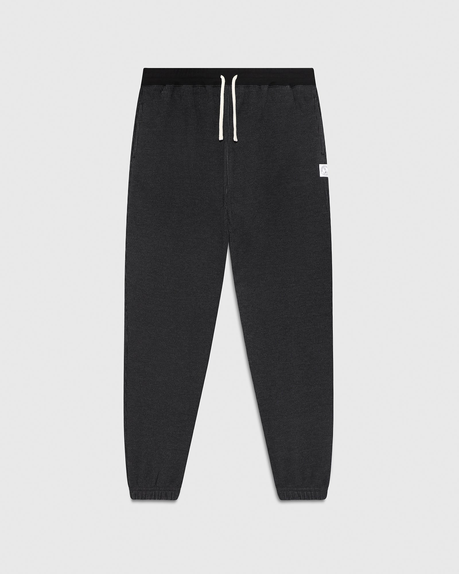 Seersucker Fleece Relaxed Fit Sweatpant - Black/Charcoal