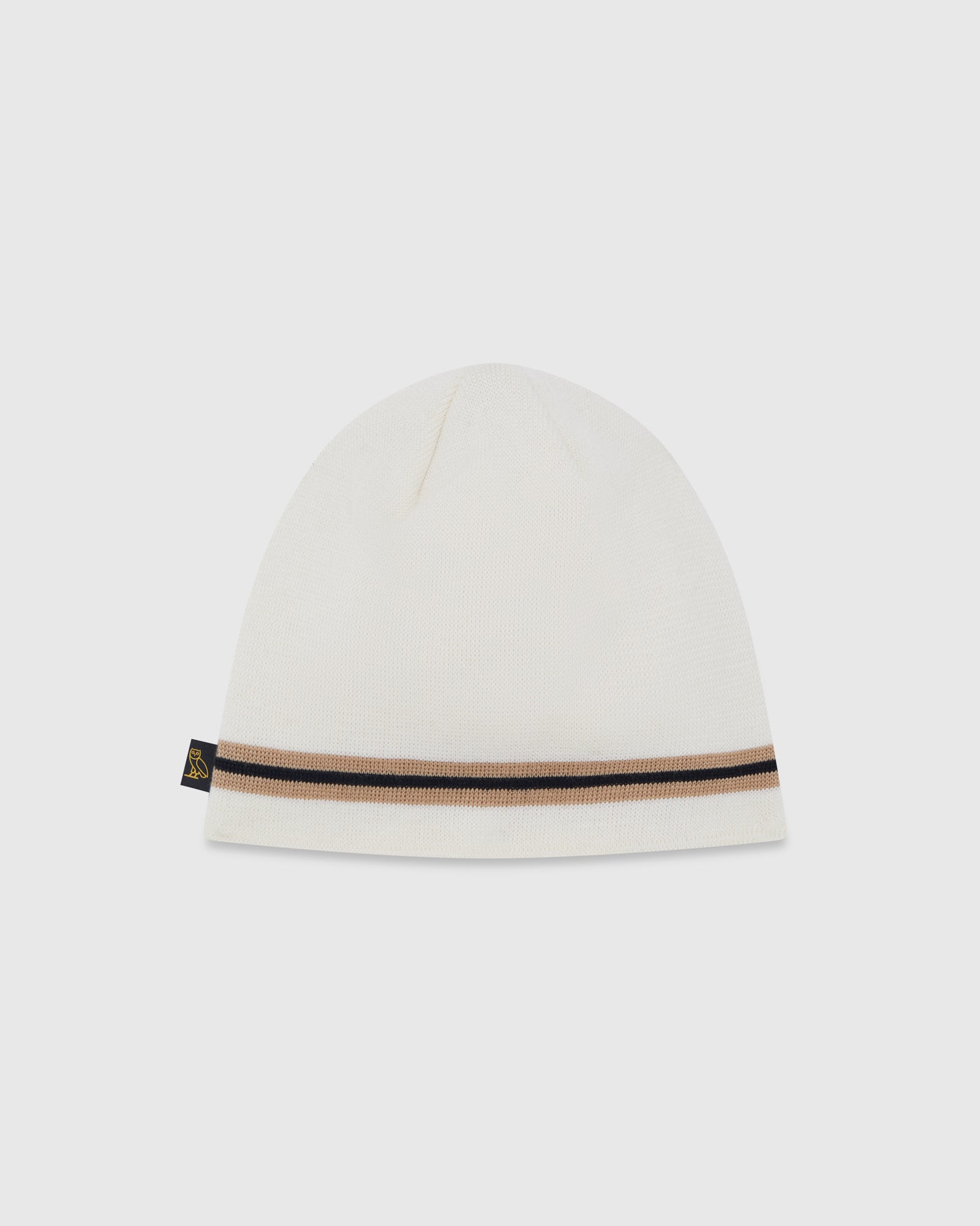 Striped Beanie ‚Äì White