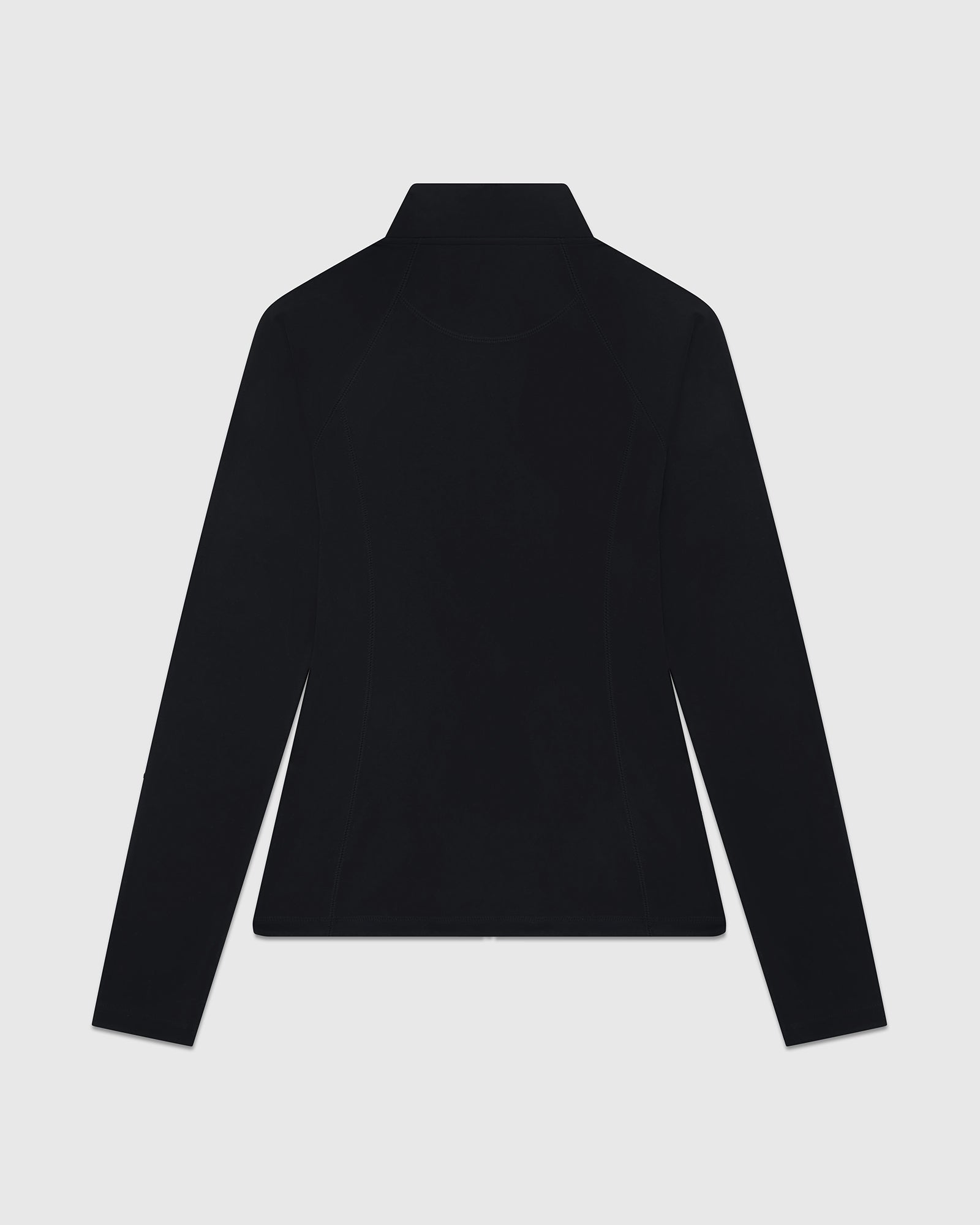 Mock Neck Zip Up Jacket - Black