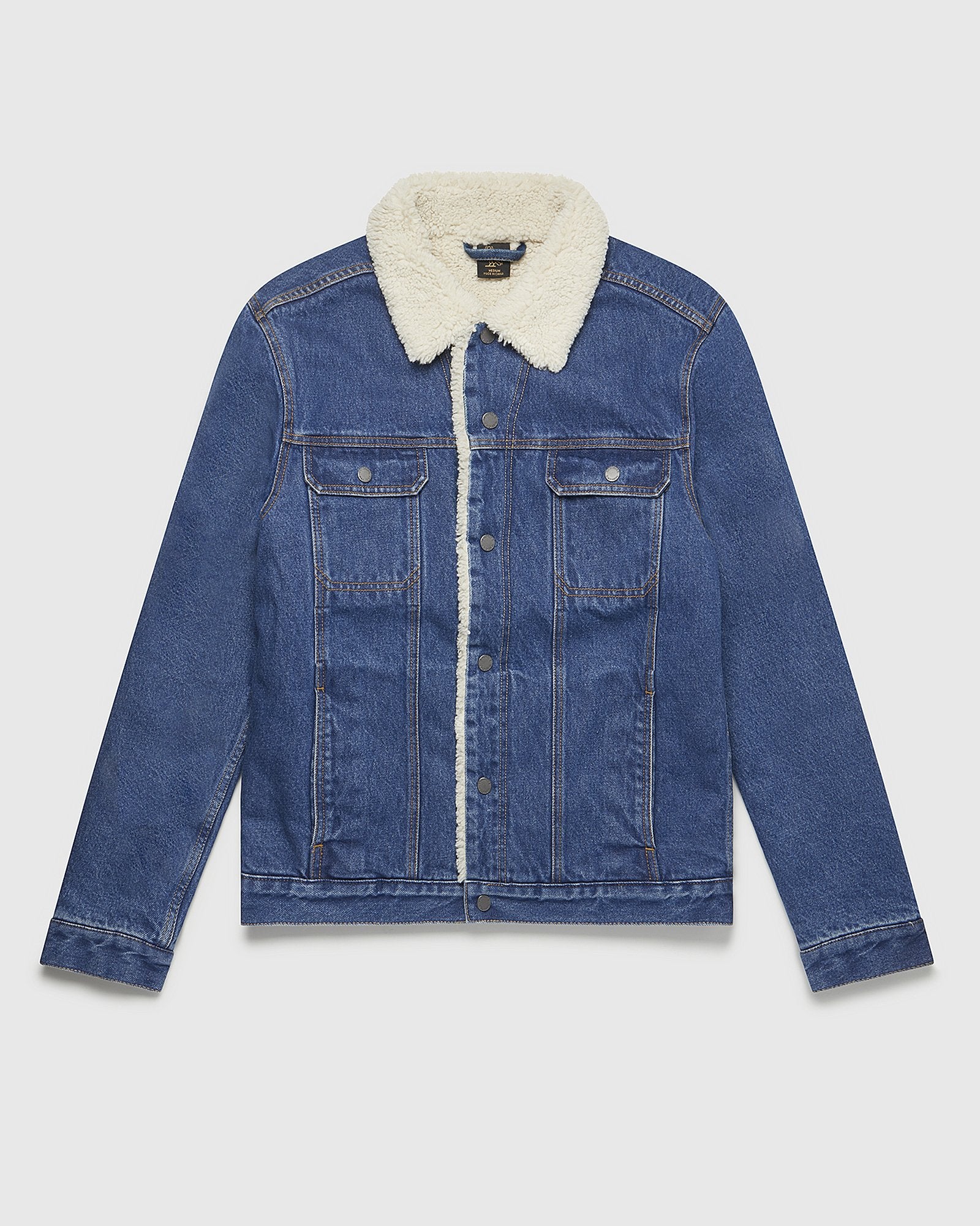 SHEARLING DENIM JACKET - INDIGO 