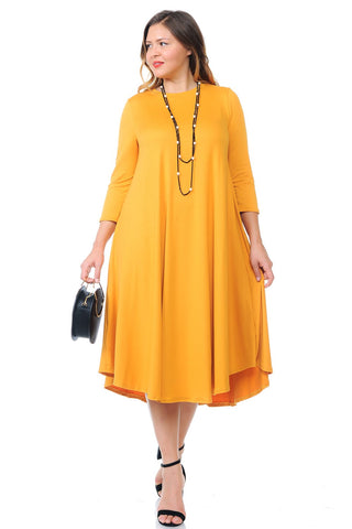 plus size midi swing dress