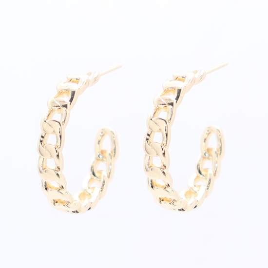 Oh So Charming Gold-Tone Stainless Steel Hoop Earrings - JF03588710 - Fossil