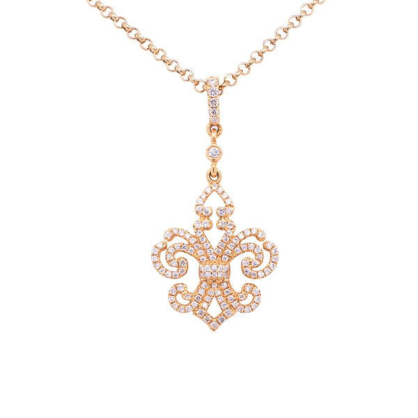 Poki Diamond Bean Shape Pendant Necklace in 14K Rose Gold -  Portugal