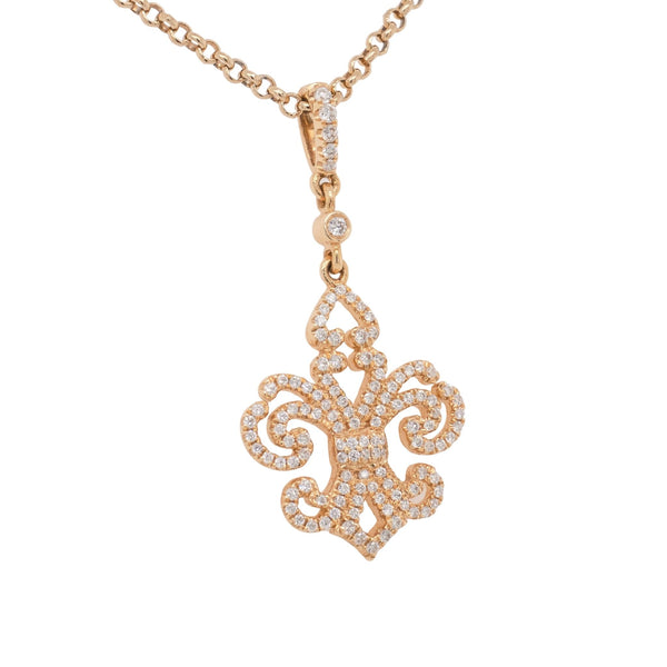 Poki Diamond Bean Shape Pendant Necklace in 14K Rose Gold -  Portugal