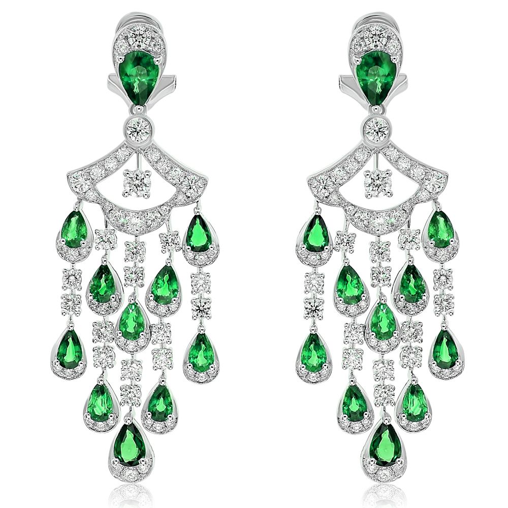 Emerald & Diamond Classic Dangle Earrings