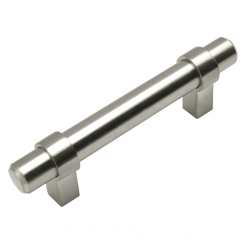 Cosmas 161-3SN Satin Nickel Euro Style Bar Pull