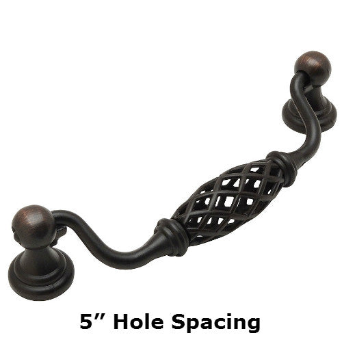 Cosmas 1749 128orb Oil Rubbed Bronze Birdcage Cabinet Pull