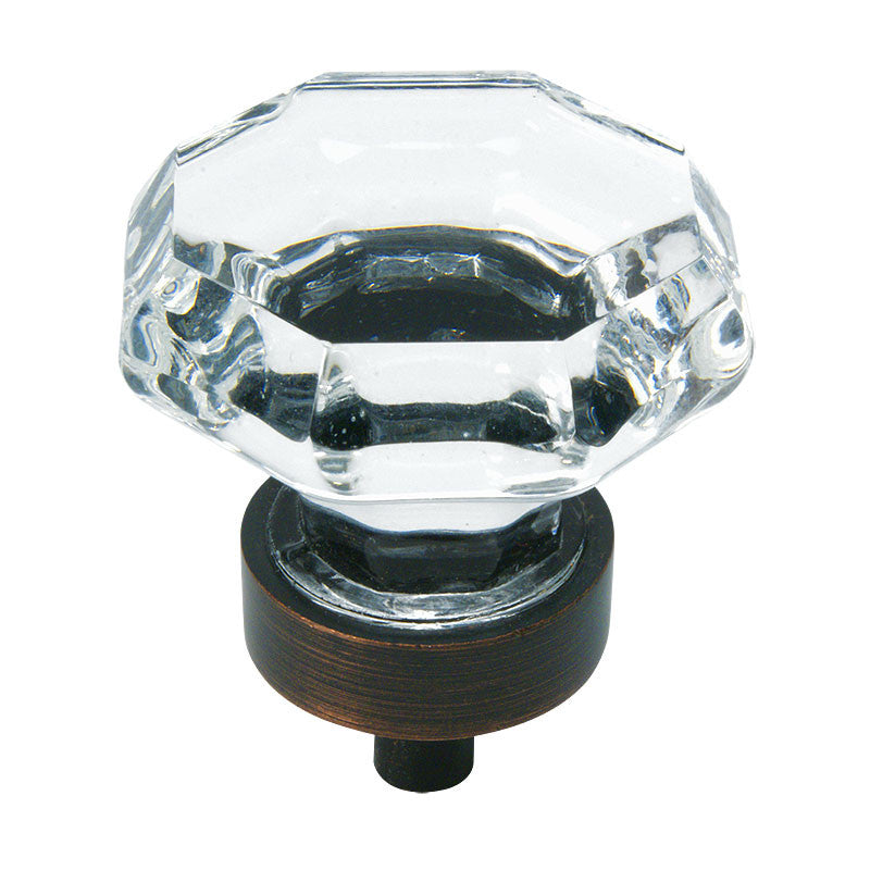 Cosmas 5268ORB-C Oil Rubbed Bronze & Clear Glass Cabinet Knob - Cosmas