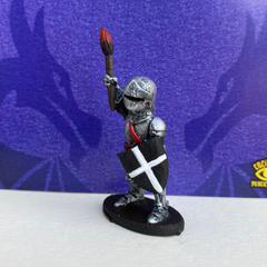 Painted miniatures of Sir Lance the MLG mascot knight 